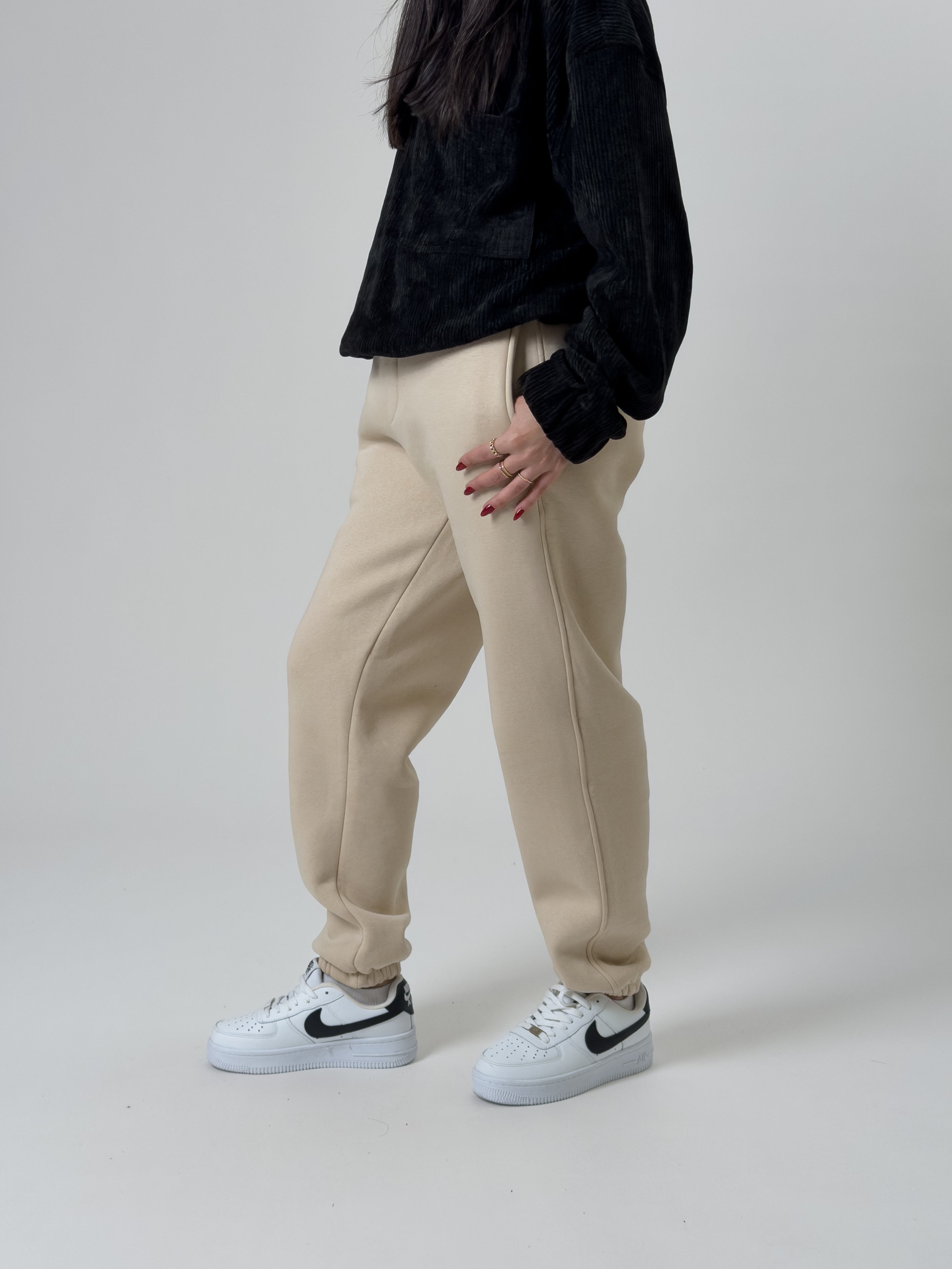 Şardonlu Bej Kadın Jogger Eşofman COC2536