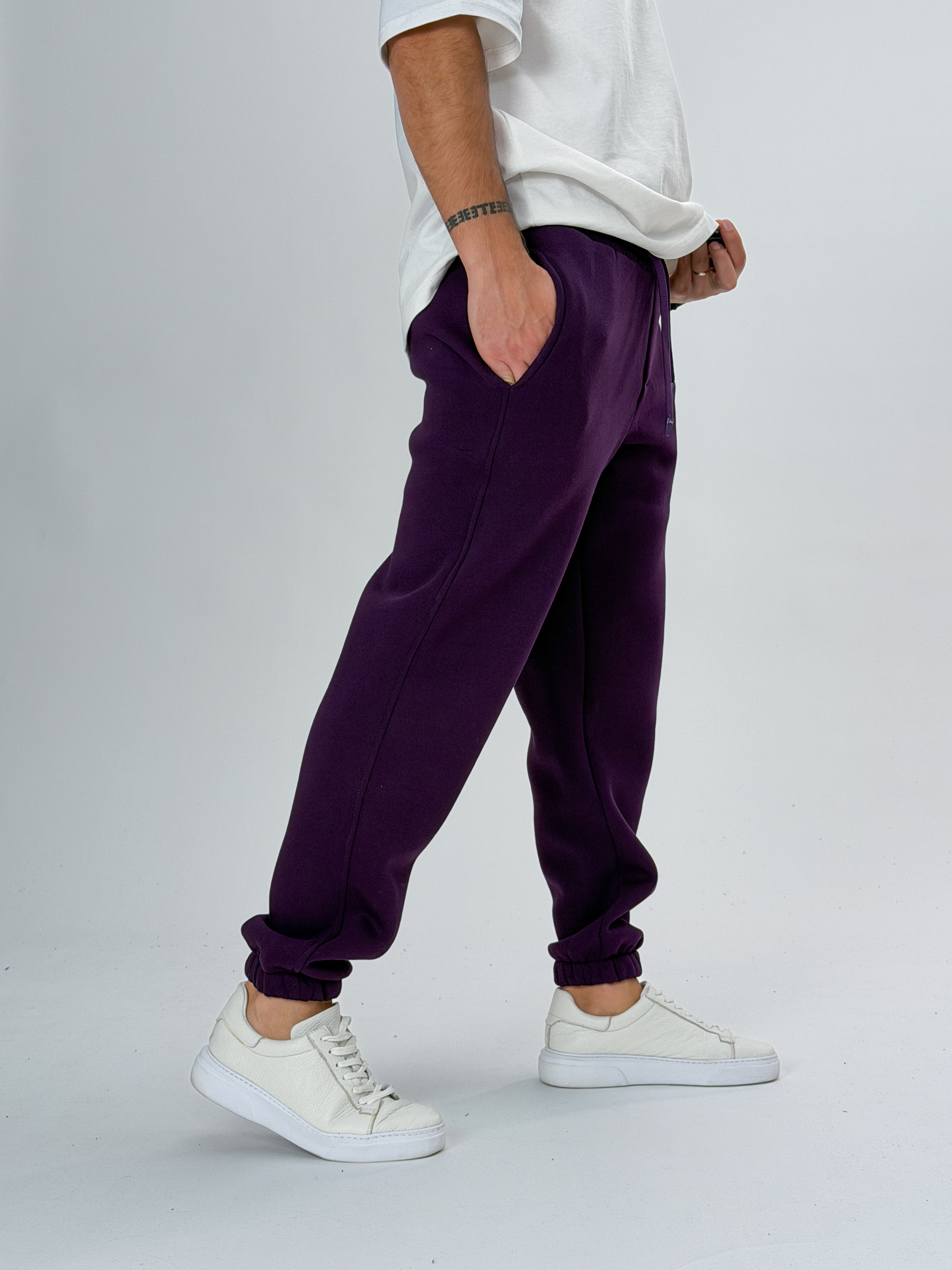 Şardonlu Mor Erkek Jogger Eşofman COC2554