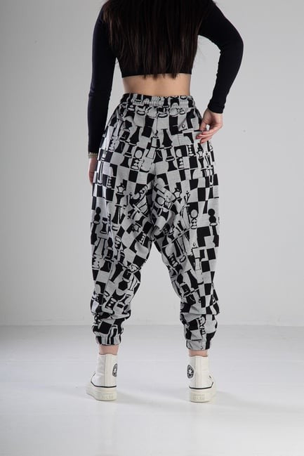 Satranç Desenli Spor Şalvar COC1966