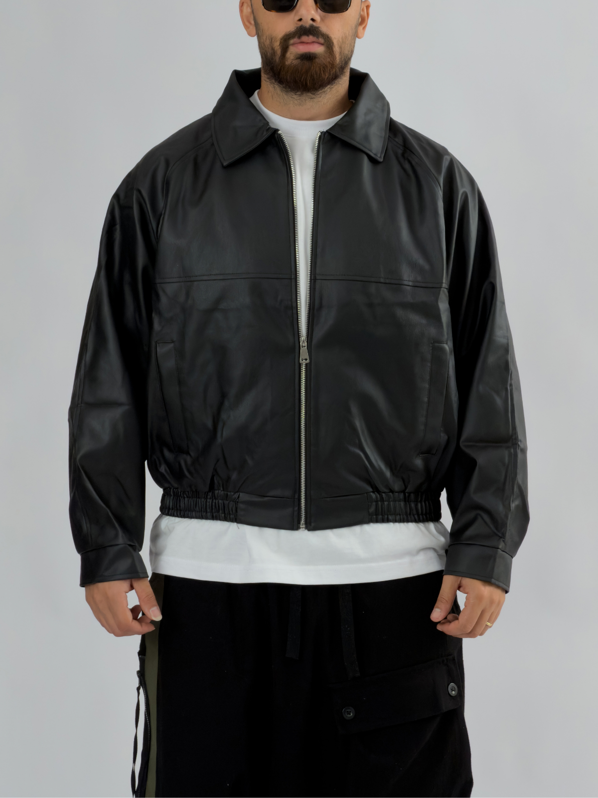 Siyah Bomber Deri Erkek Ceket COC3501