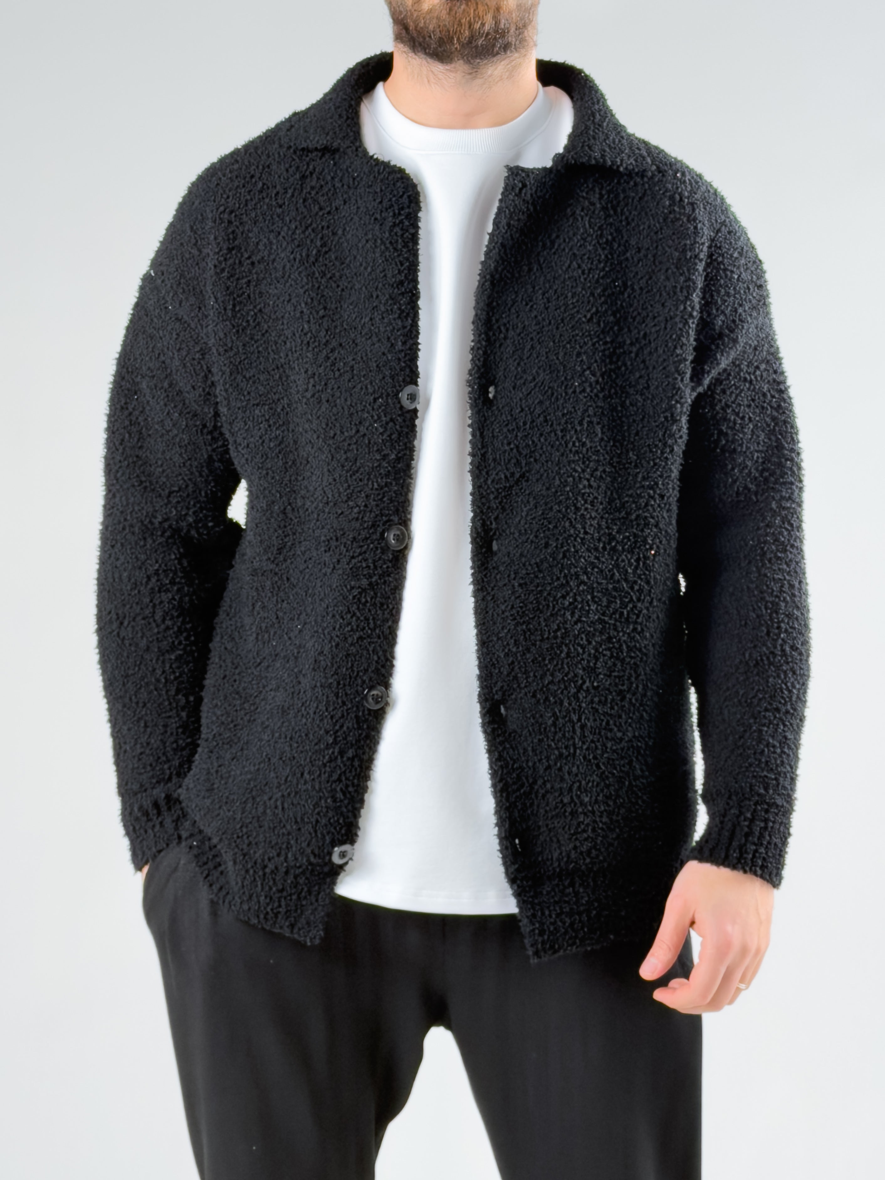 Siyah Erkek Peluş Hırka COCK0063