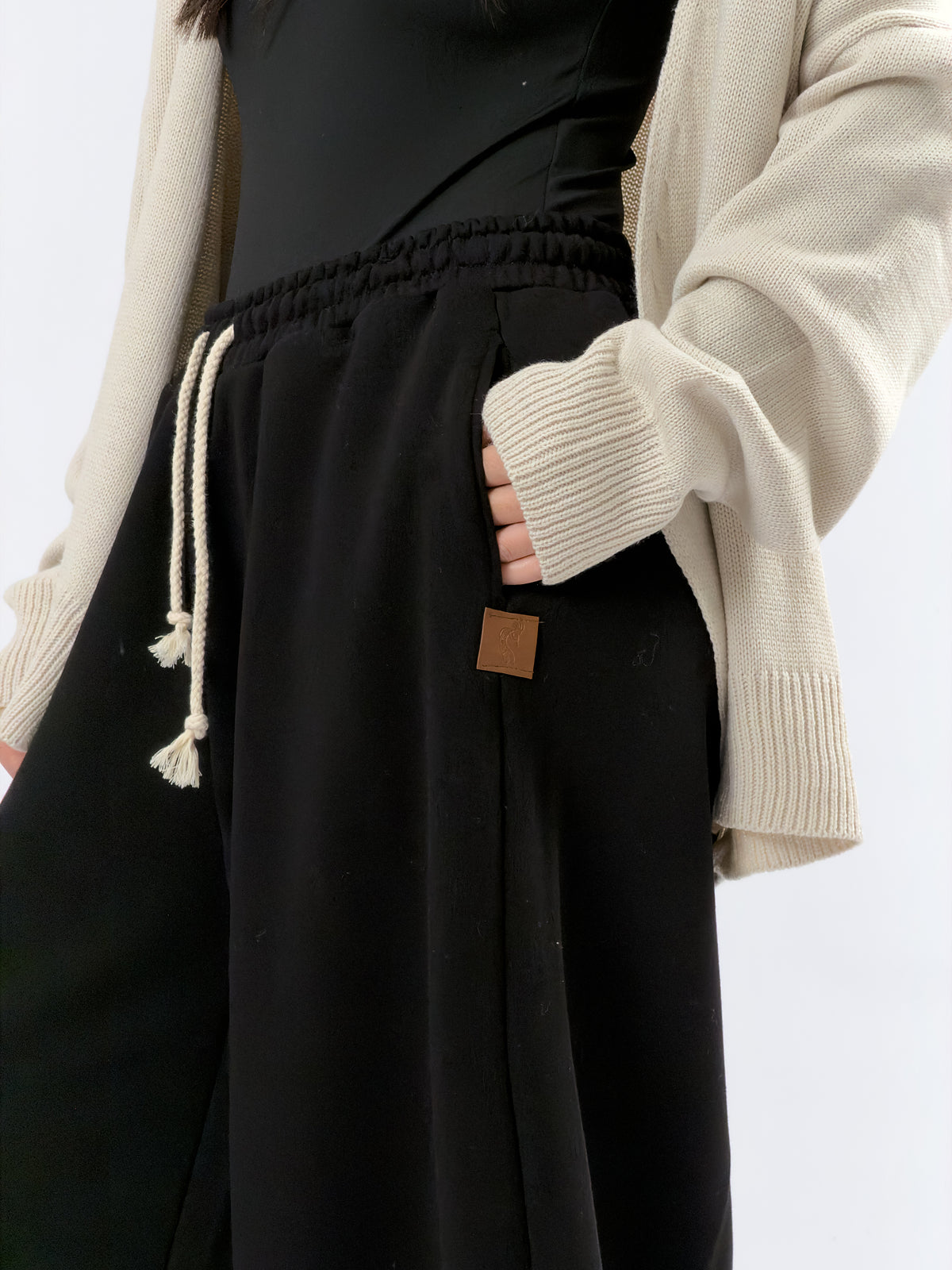 Siyah Oversize Kadın Baggy Pantolon COC3427