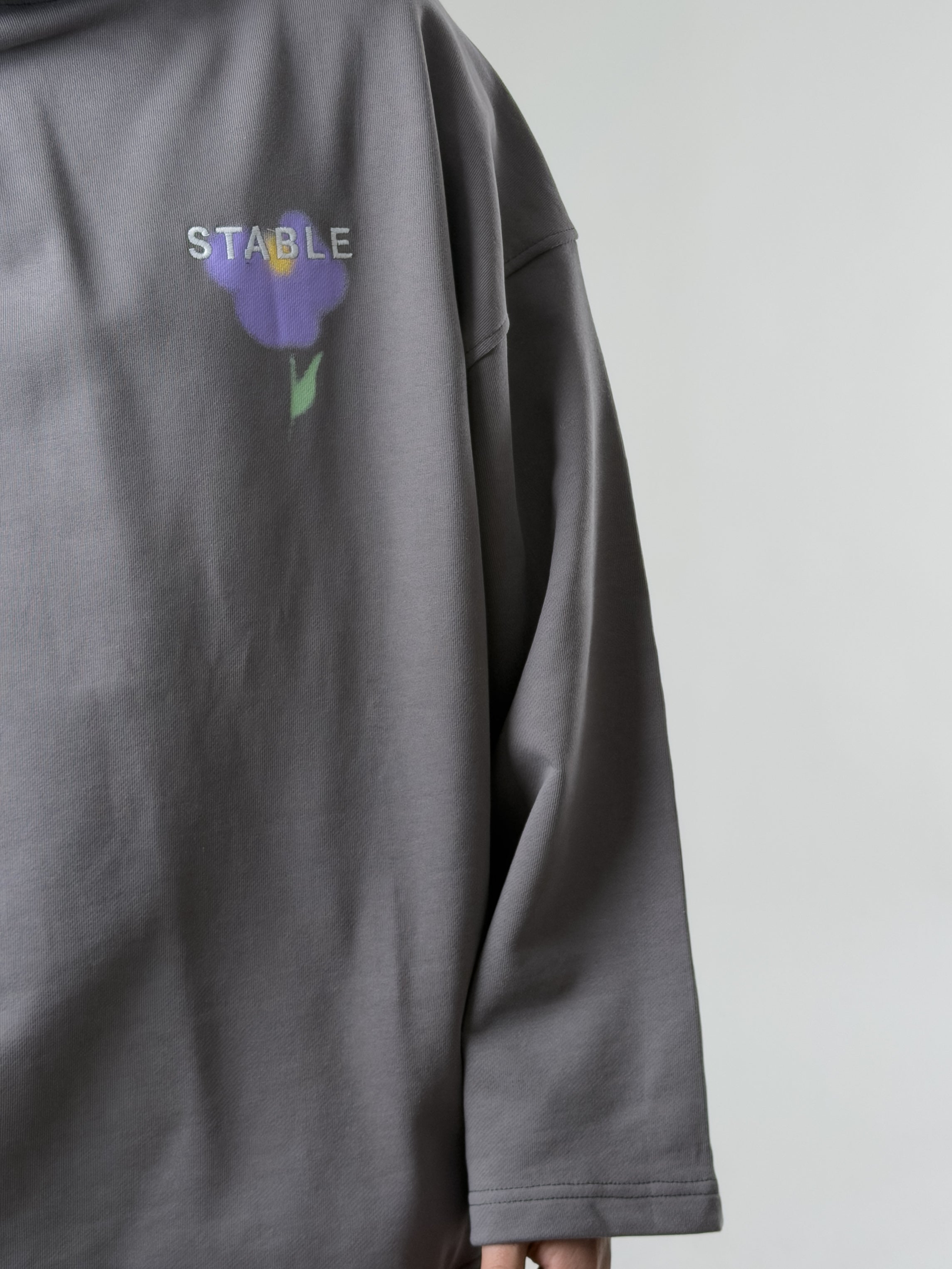 Stable Kapüşonlu Gri Erkek Oversize Sweat COC2705