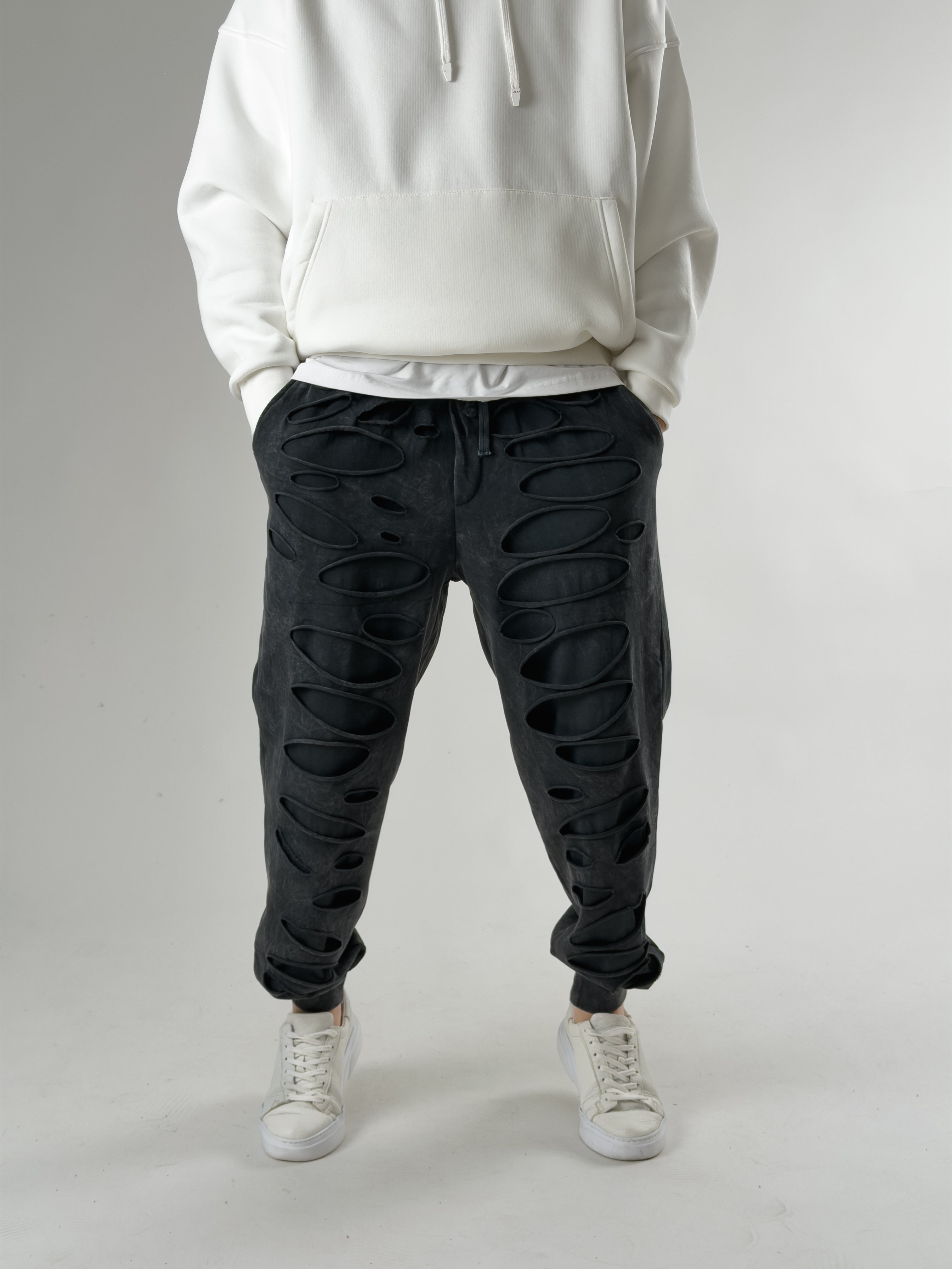 Street Yıkamalı Antrasit Tasarım Erkek Baggy Pantolon COC2722