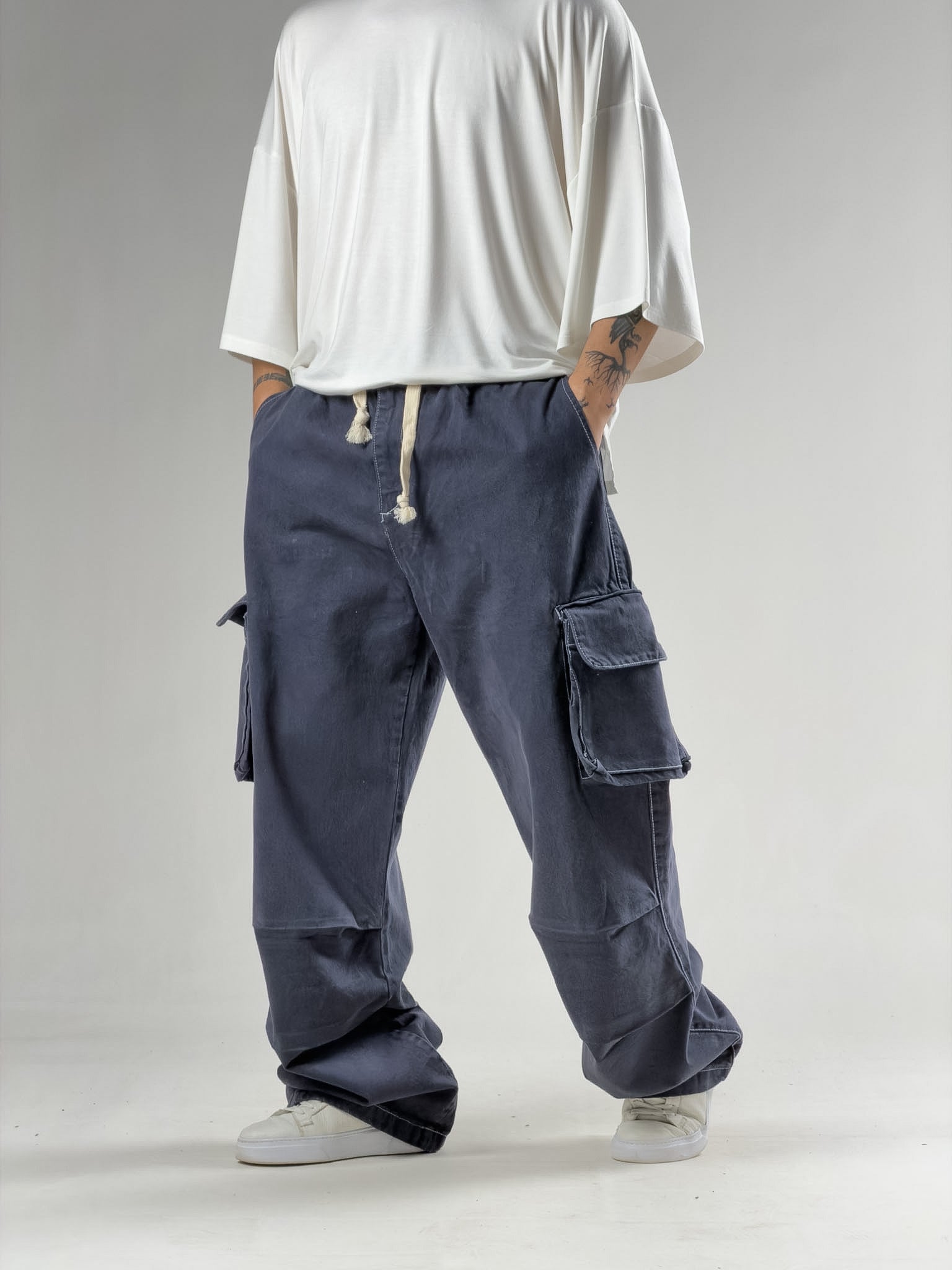 Süper Baggy Kargo Cepli Antrasit Erkek Pantolon COC3167
