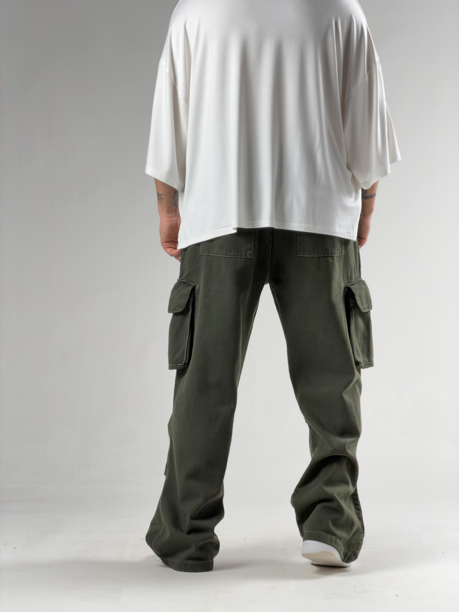 Süper Baggy Kargo Cepli Haki Erkek Pantolon COC3168