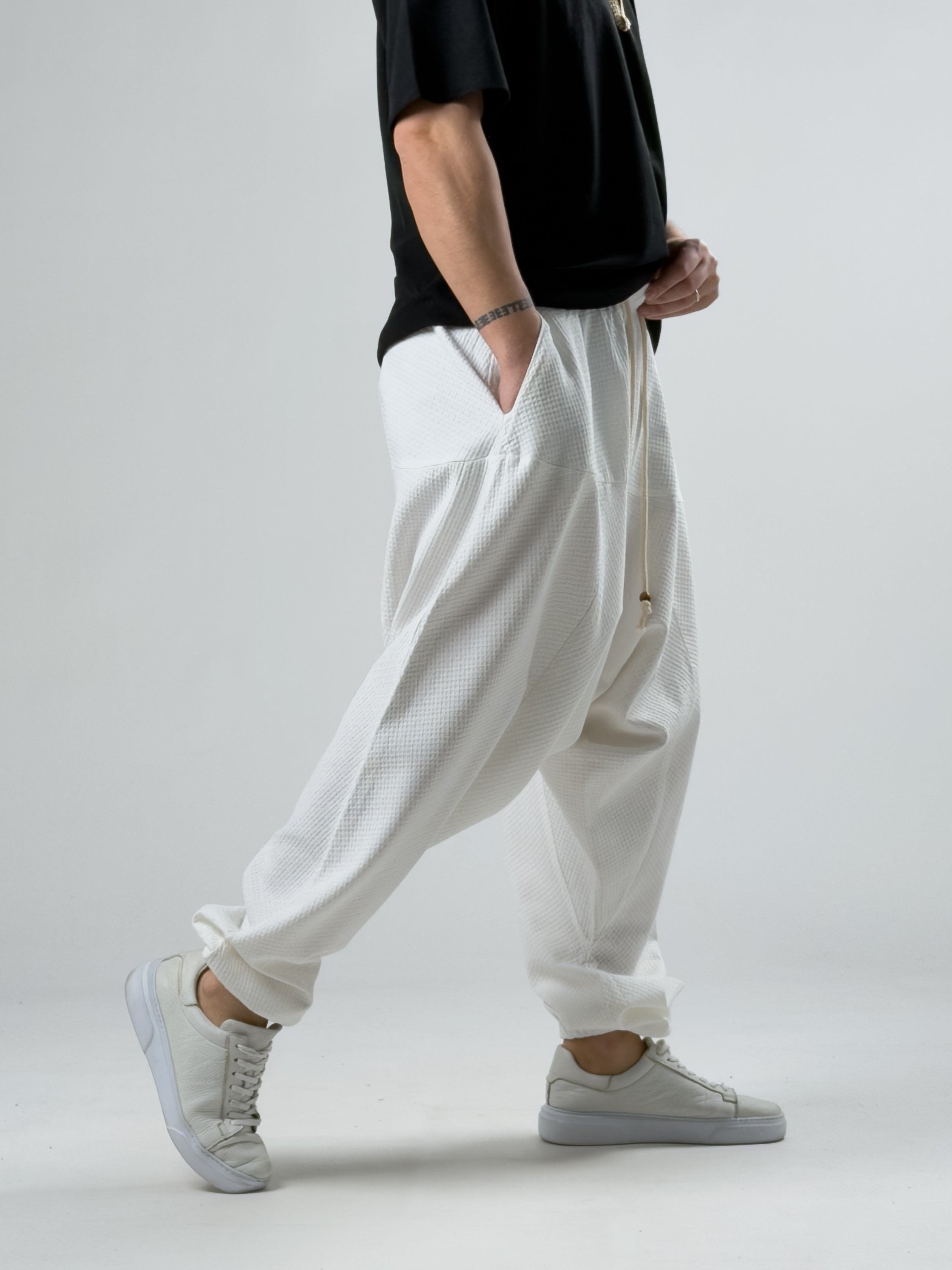Süper Oversize Beyaz Şalvar COC2889