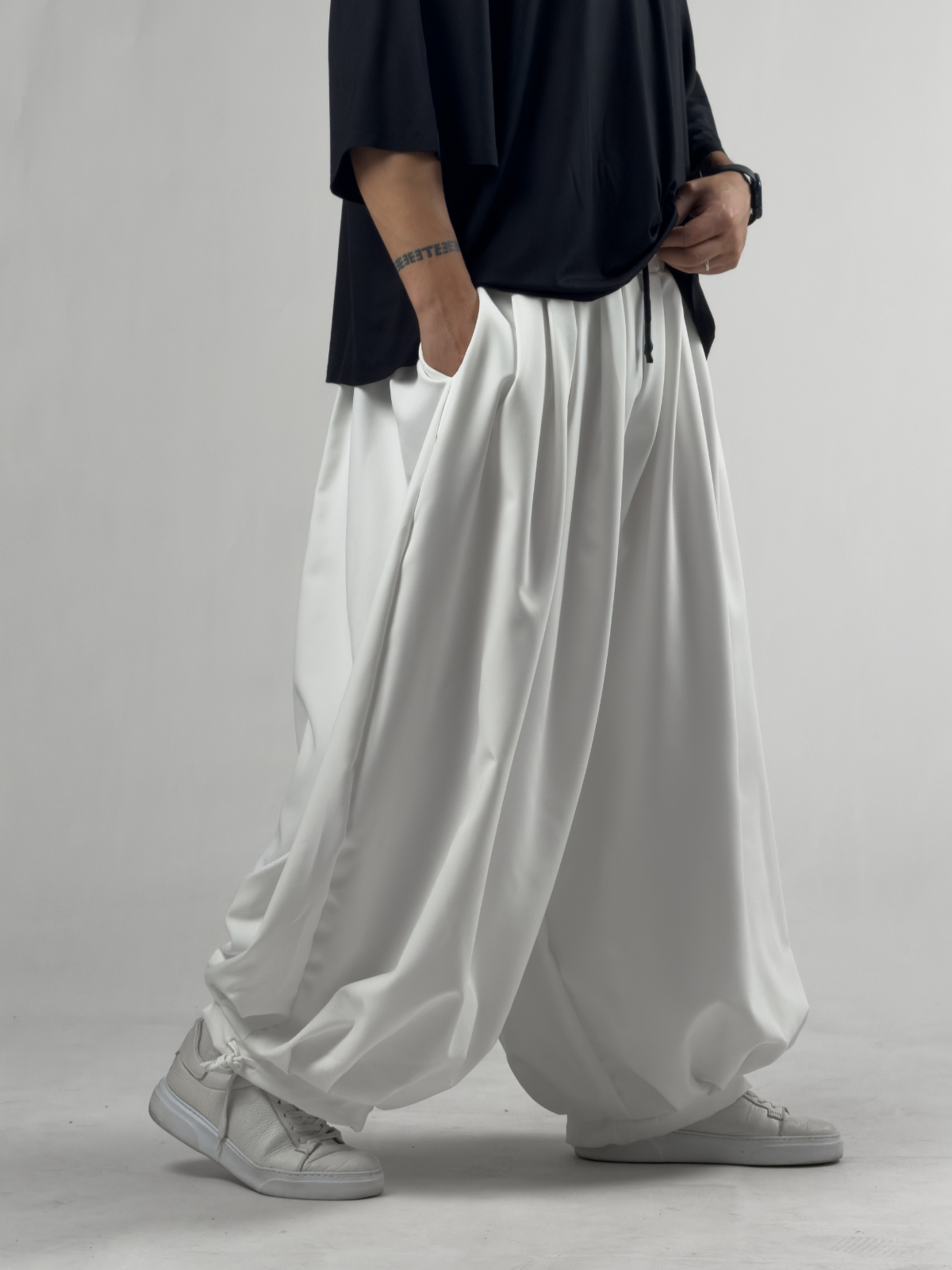 Süper Oversize Ekru Erkek Jogger Pantolon COC3234