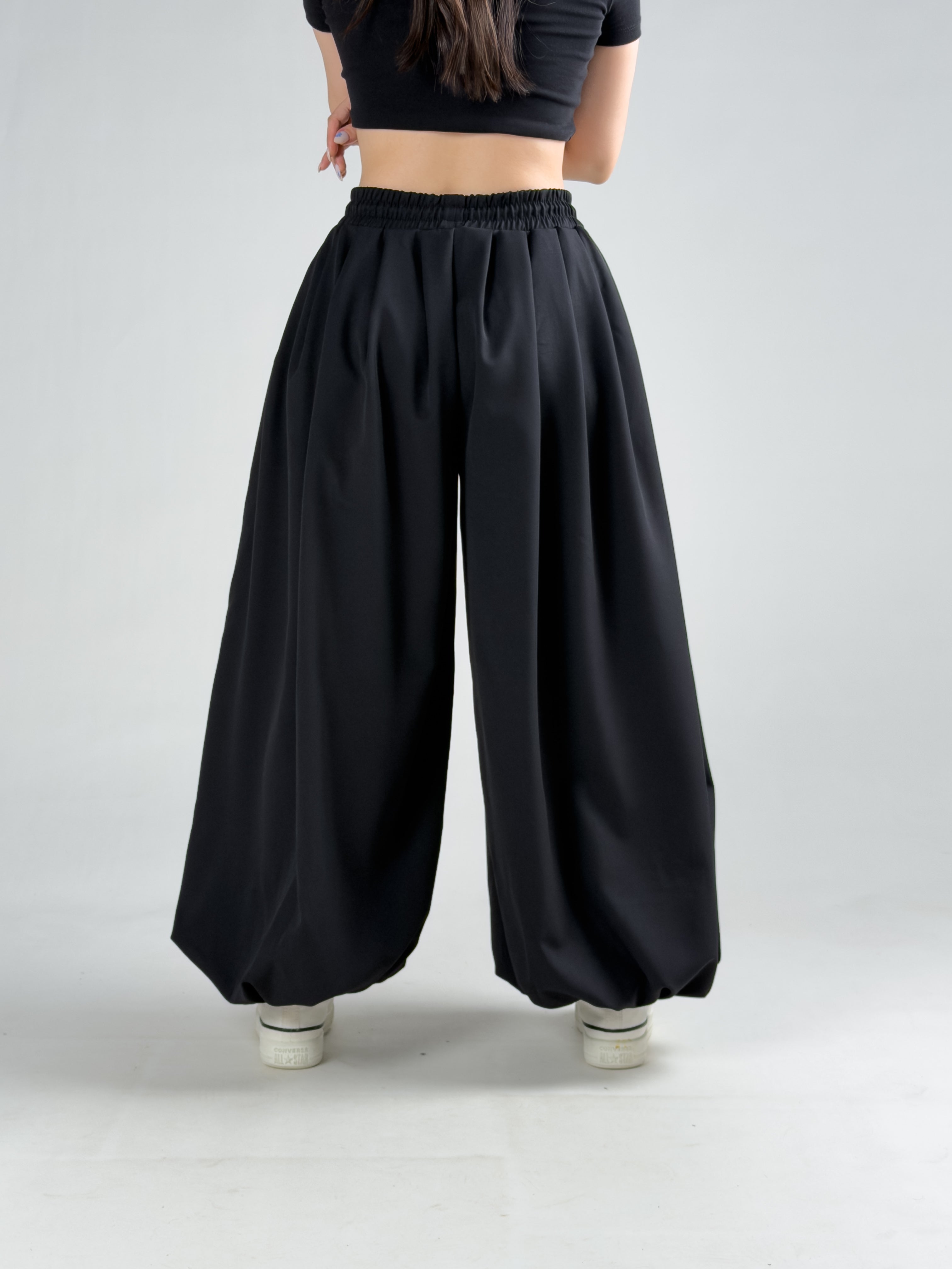 Süper Oversize Siyah Kadın Jogger Pantolon COC3224