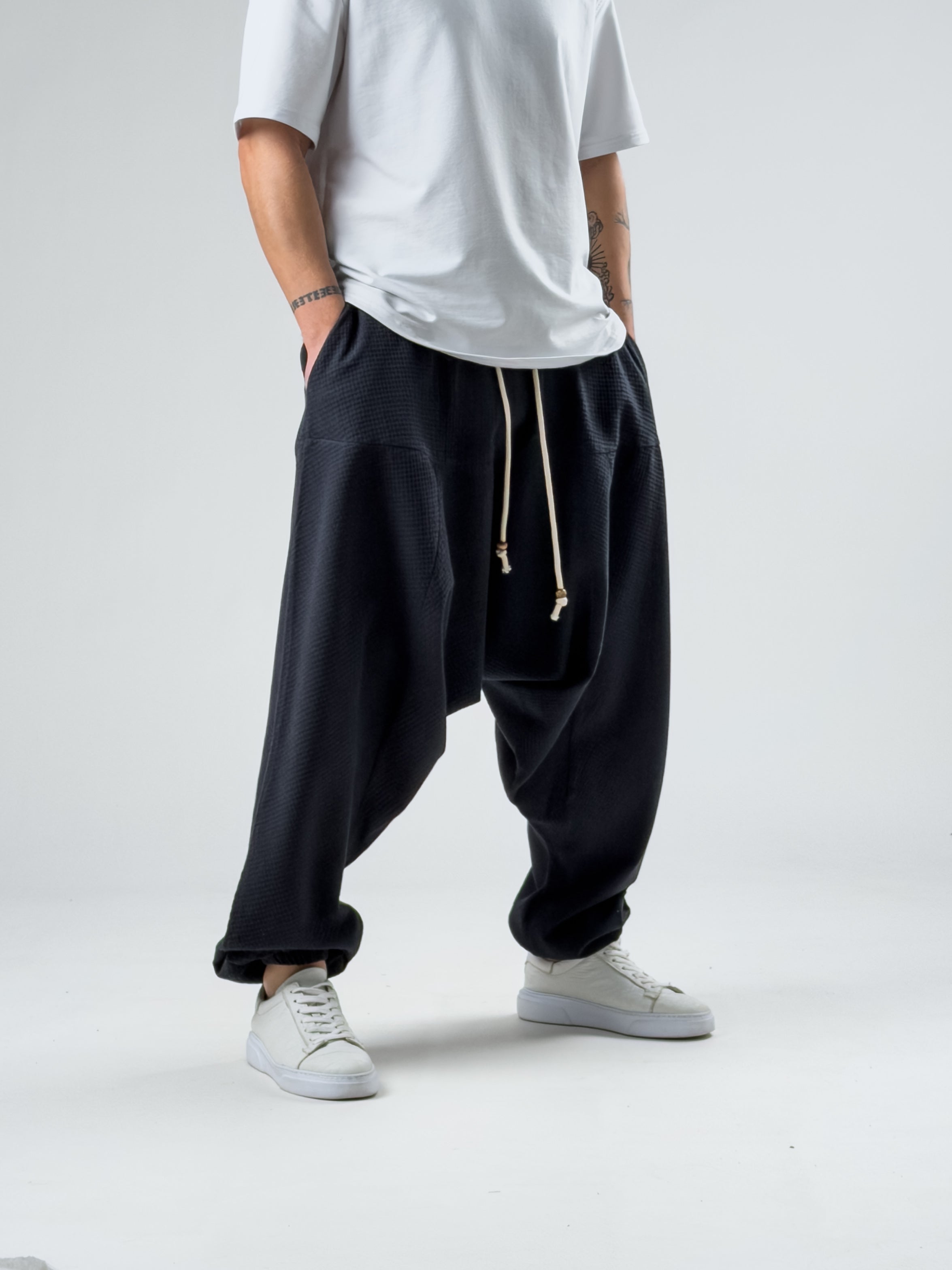 Süper Oversize Siyah Şalvar COC2891