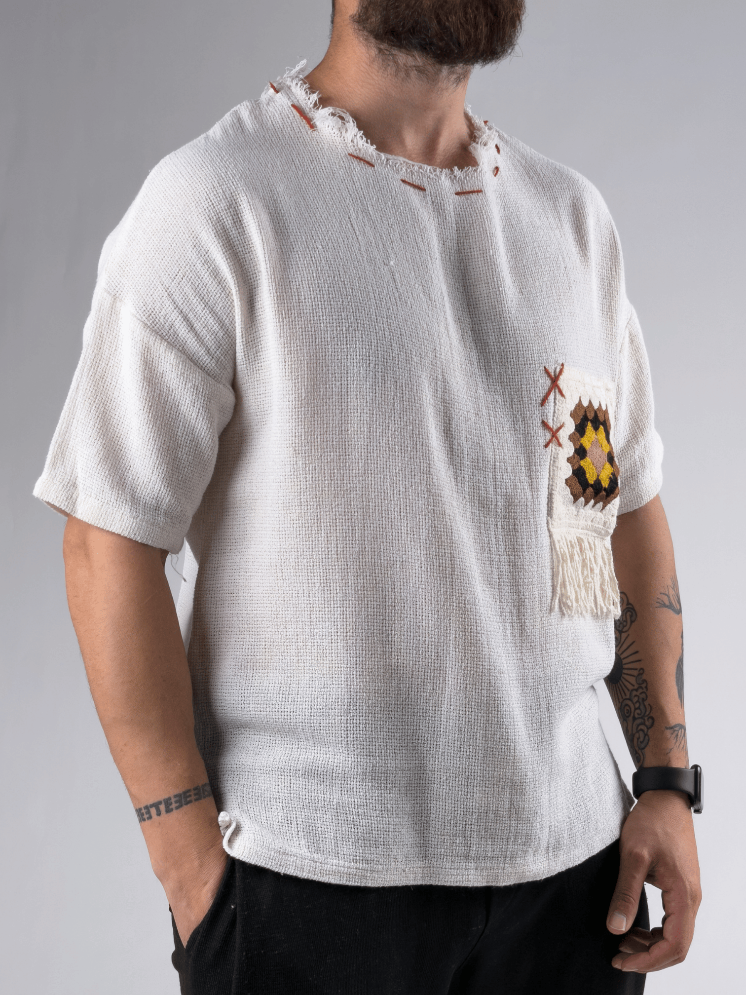 Tasarım Cep Detaylı Erkek T-Shirt COC3199