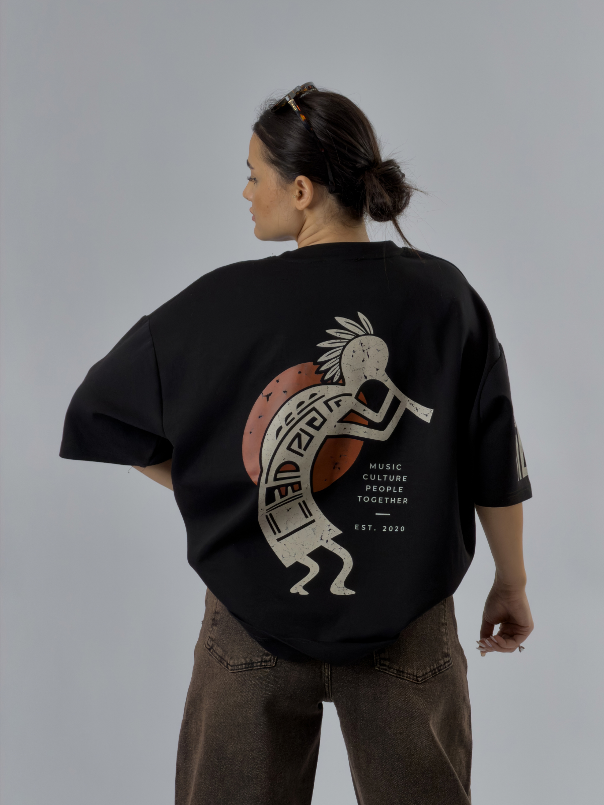 Tasarım Cocopelli Baskılı Kadın T-Shirt COC3534