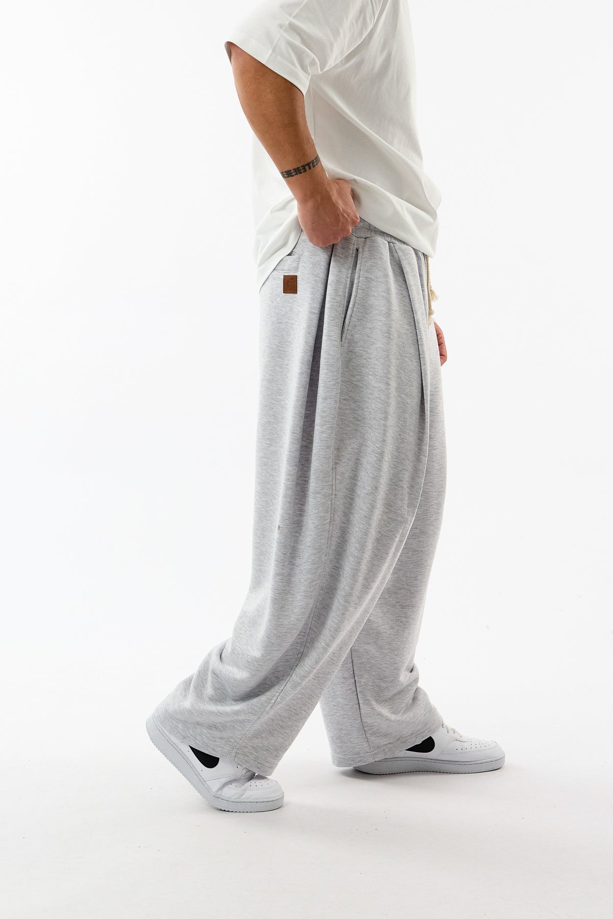 Tasarım Gri Erkek Baggy Pantolon COC3763
