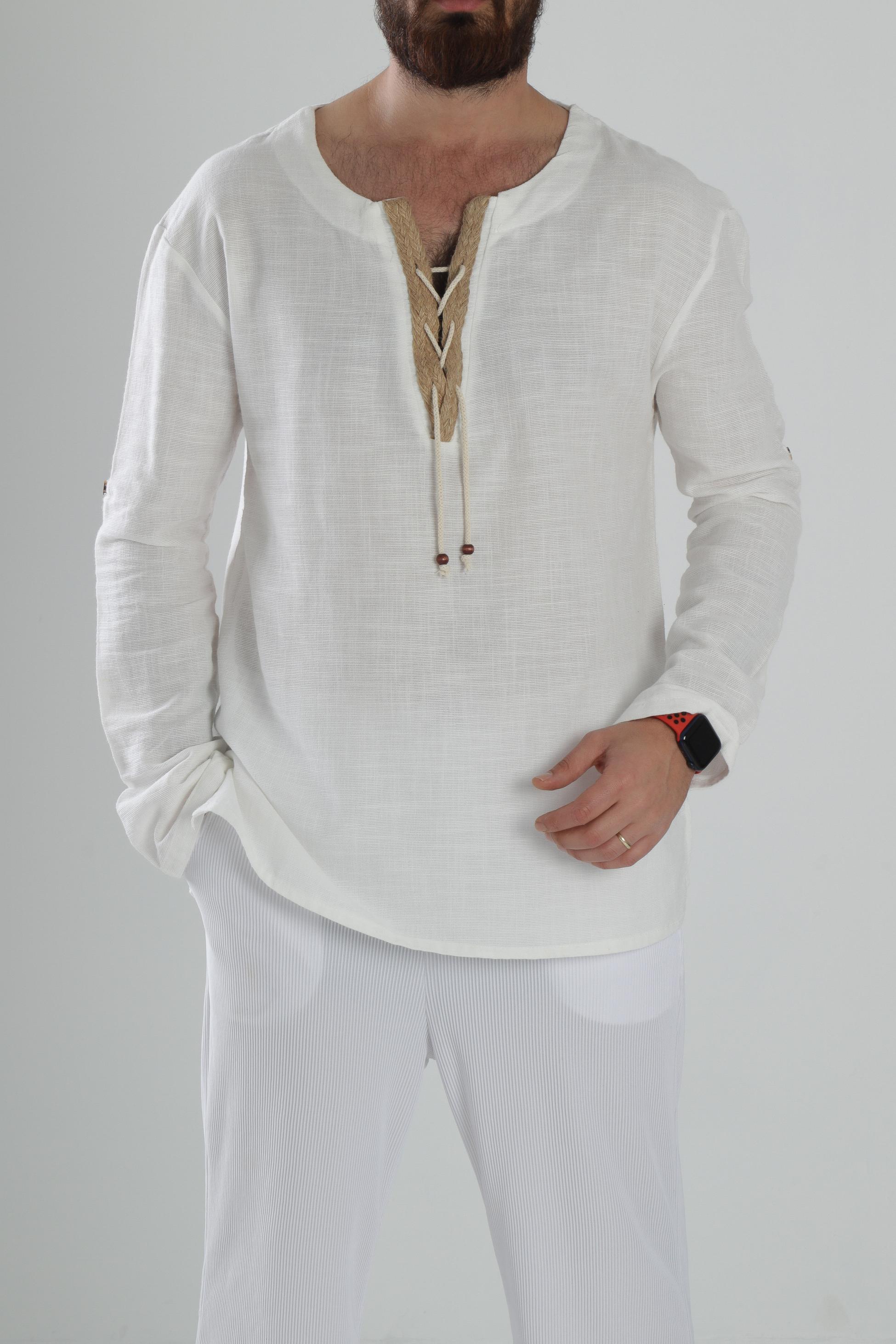 Tasarım İpli Beyaz T-Shirt COC1597