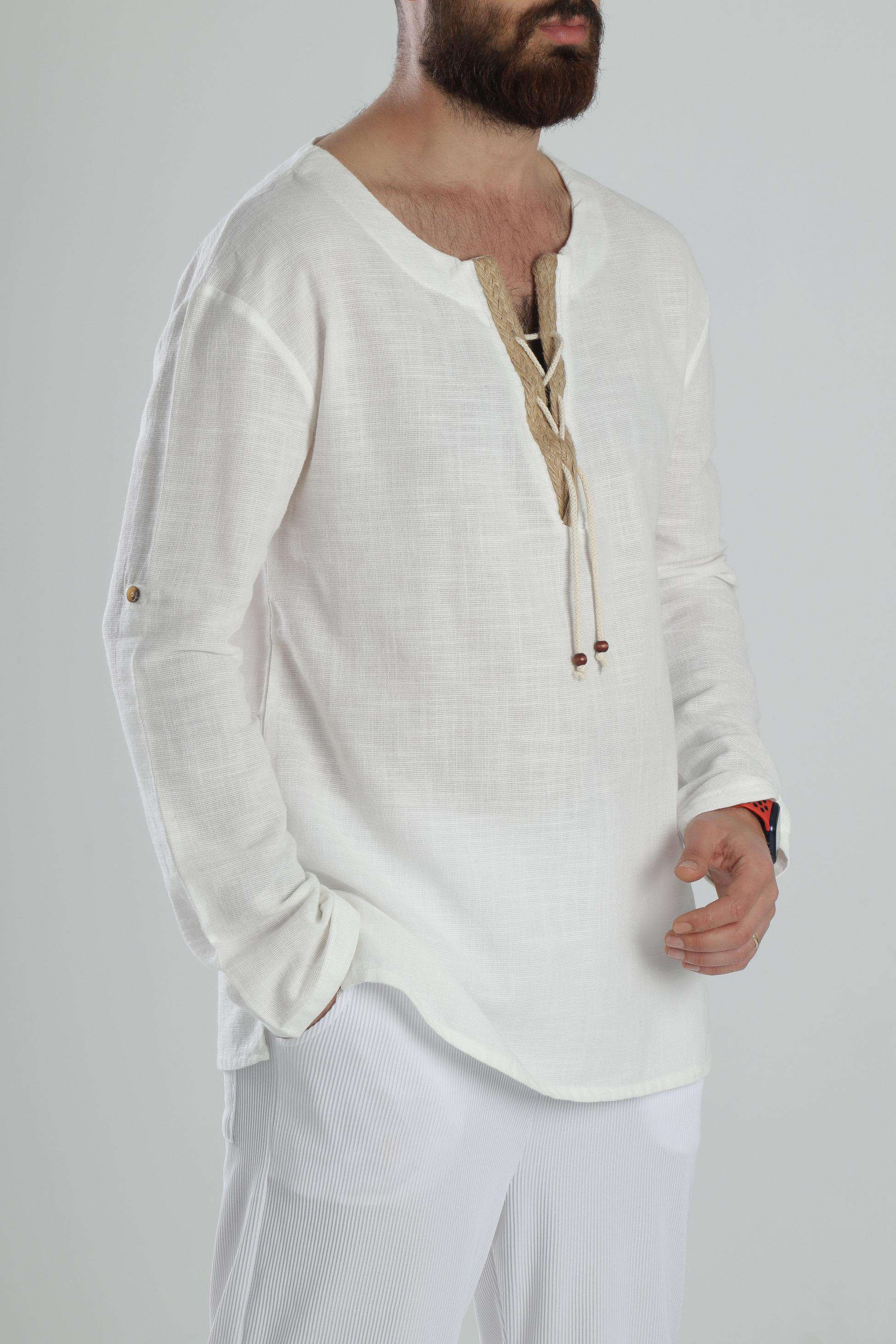 Tasarım İpli Beyaz T-Shirt COC1597