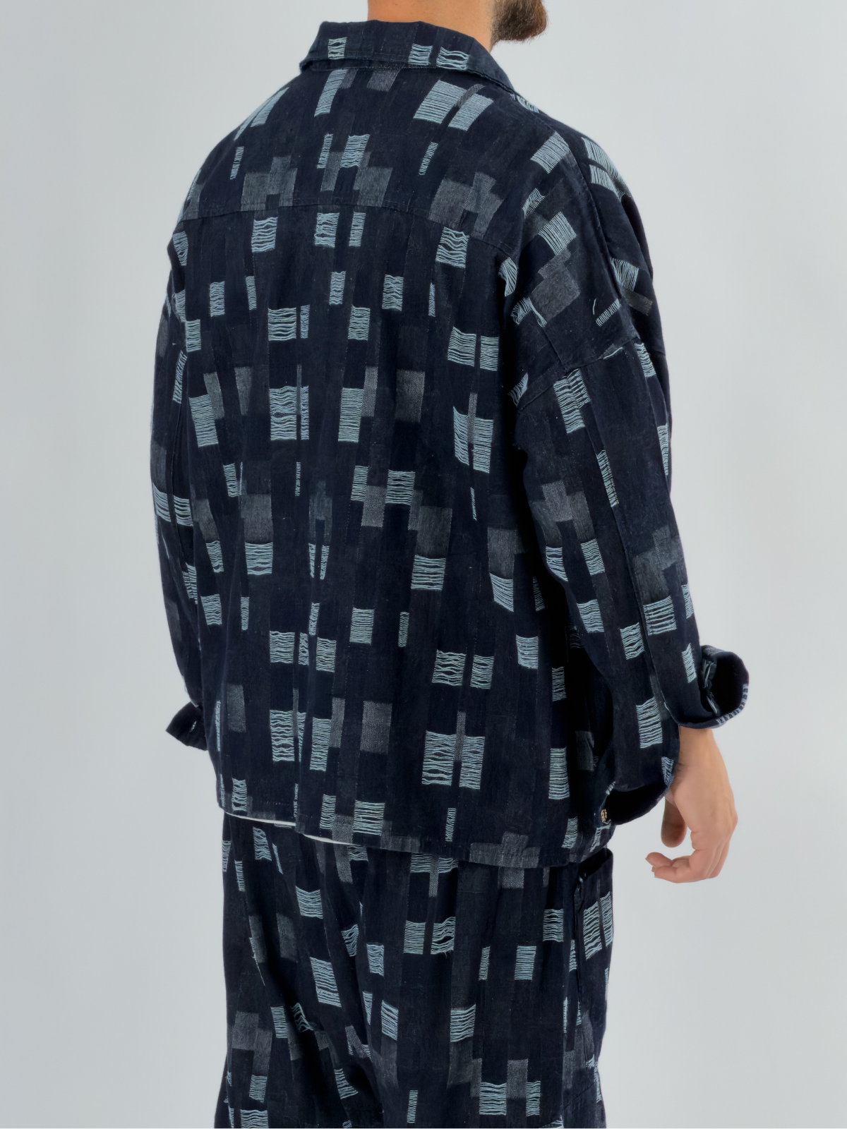 Tasarım İpli Lacivert Denim Erkek Takım COC3395