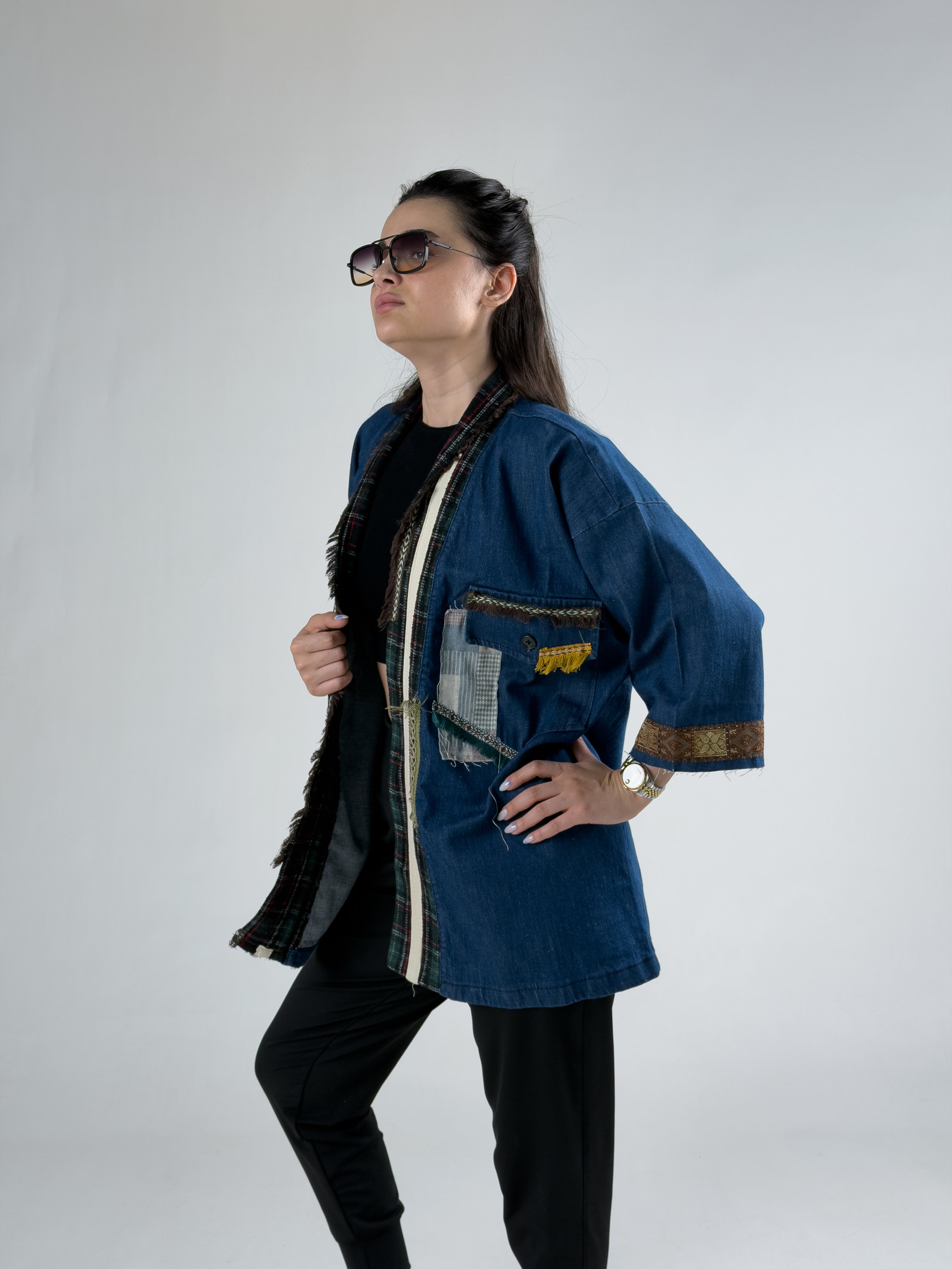 Tasarım Kadın Denim Kimono COC3215