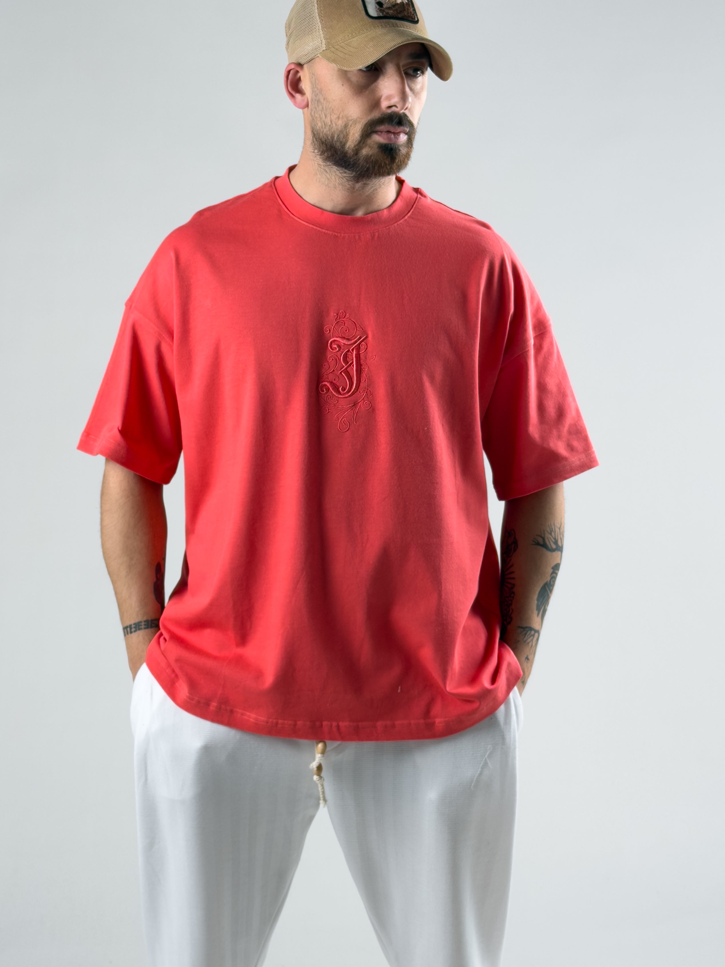 Tasarım Kırmızı Erkek T-Shirt COC3023