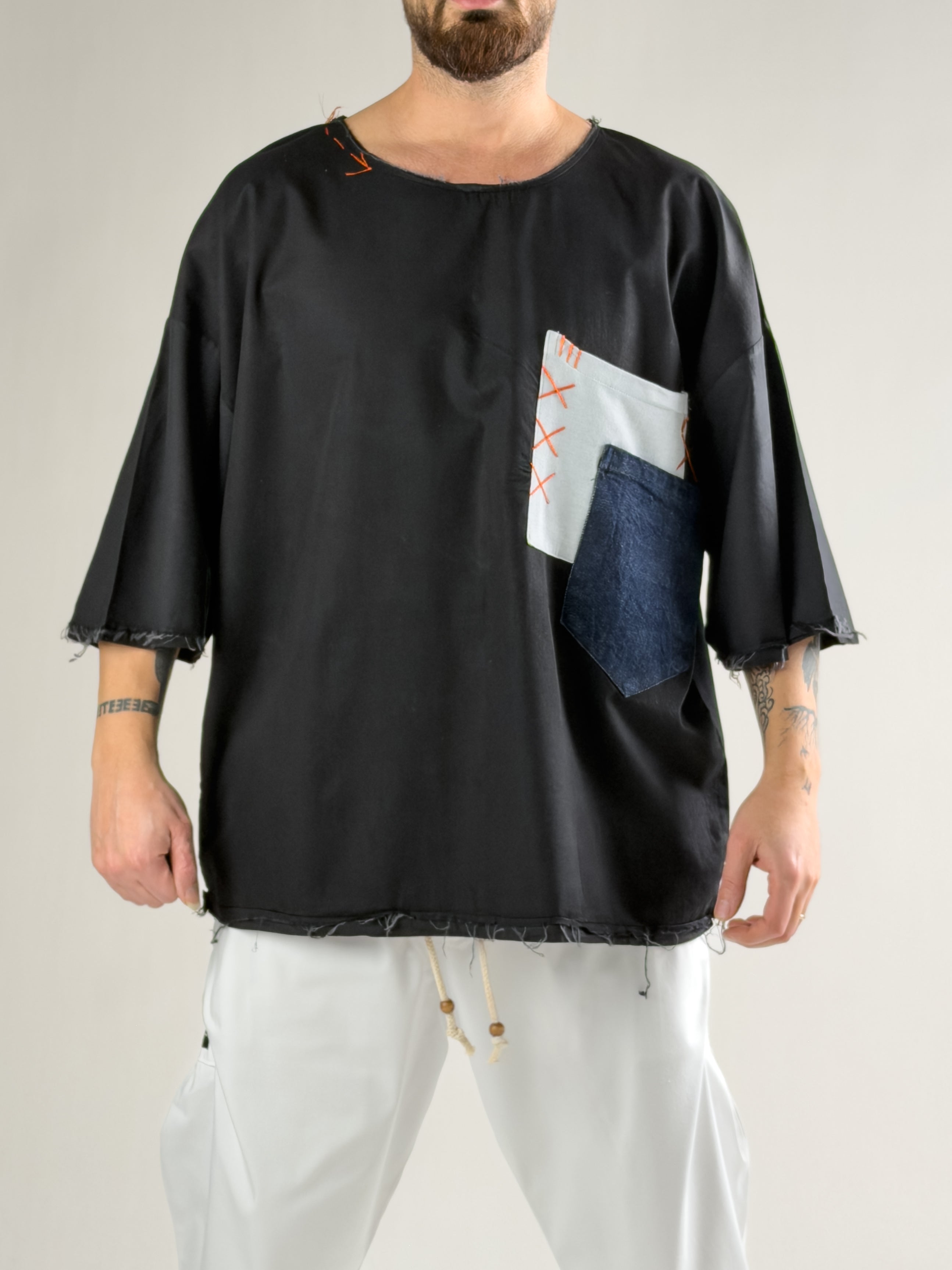 Tasarım Oversize Erkek Fakir Kol T-Shirt COC2802