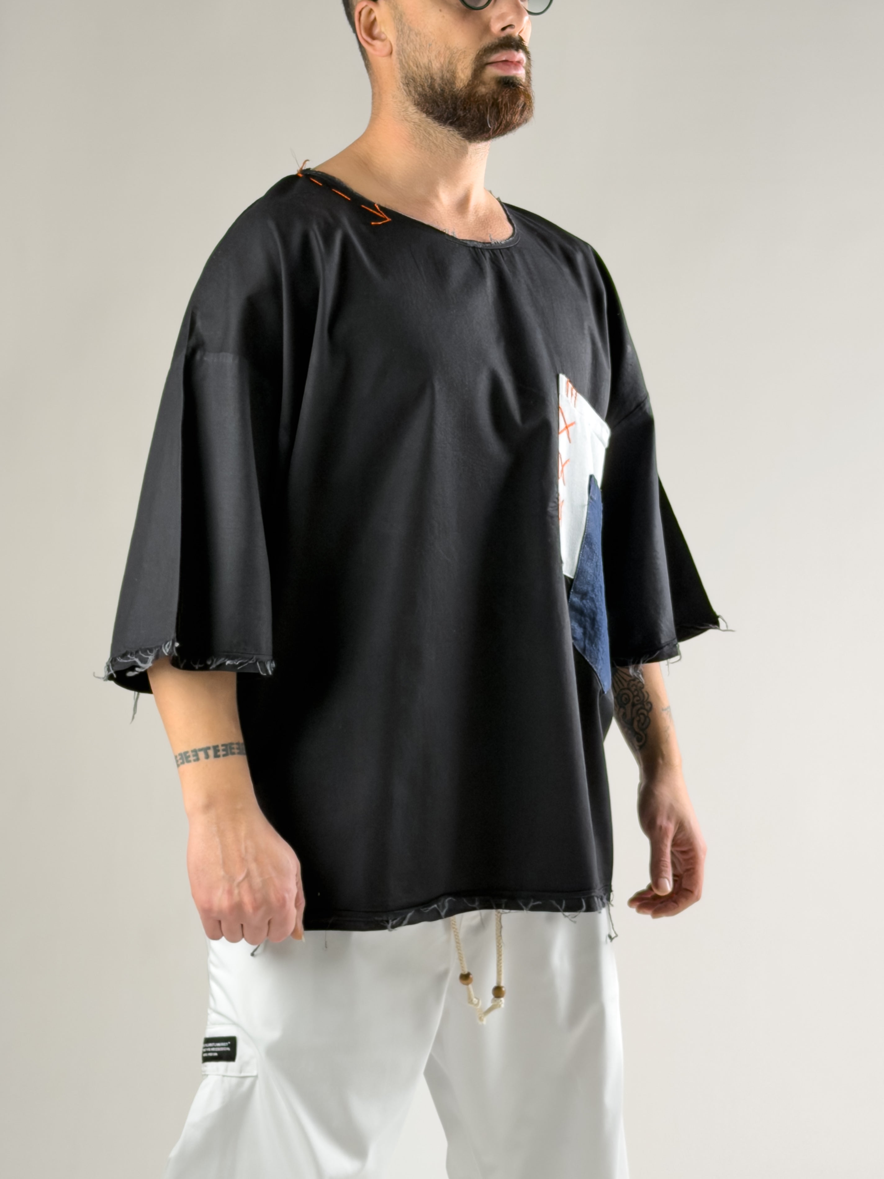 Tasarım Oversize Erkek Fakir Kol T-Shirt COC2802