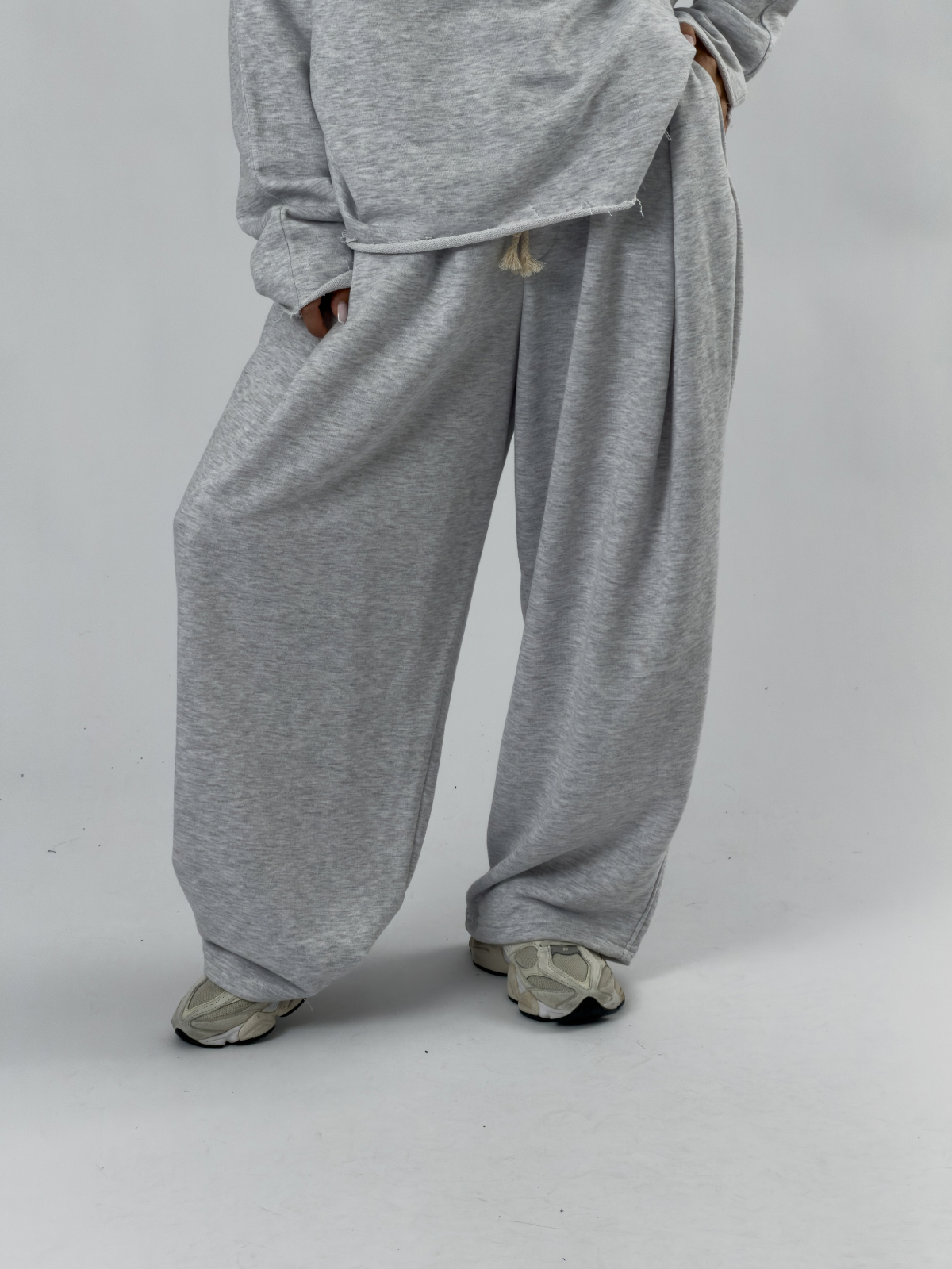 Tasarım Oversize Gri Kadın Takım COC3506