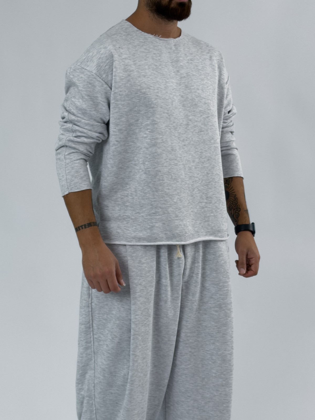 Tasarım Oversize Gri Erkek Takım COC3411