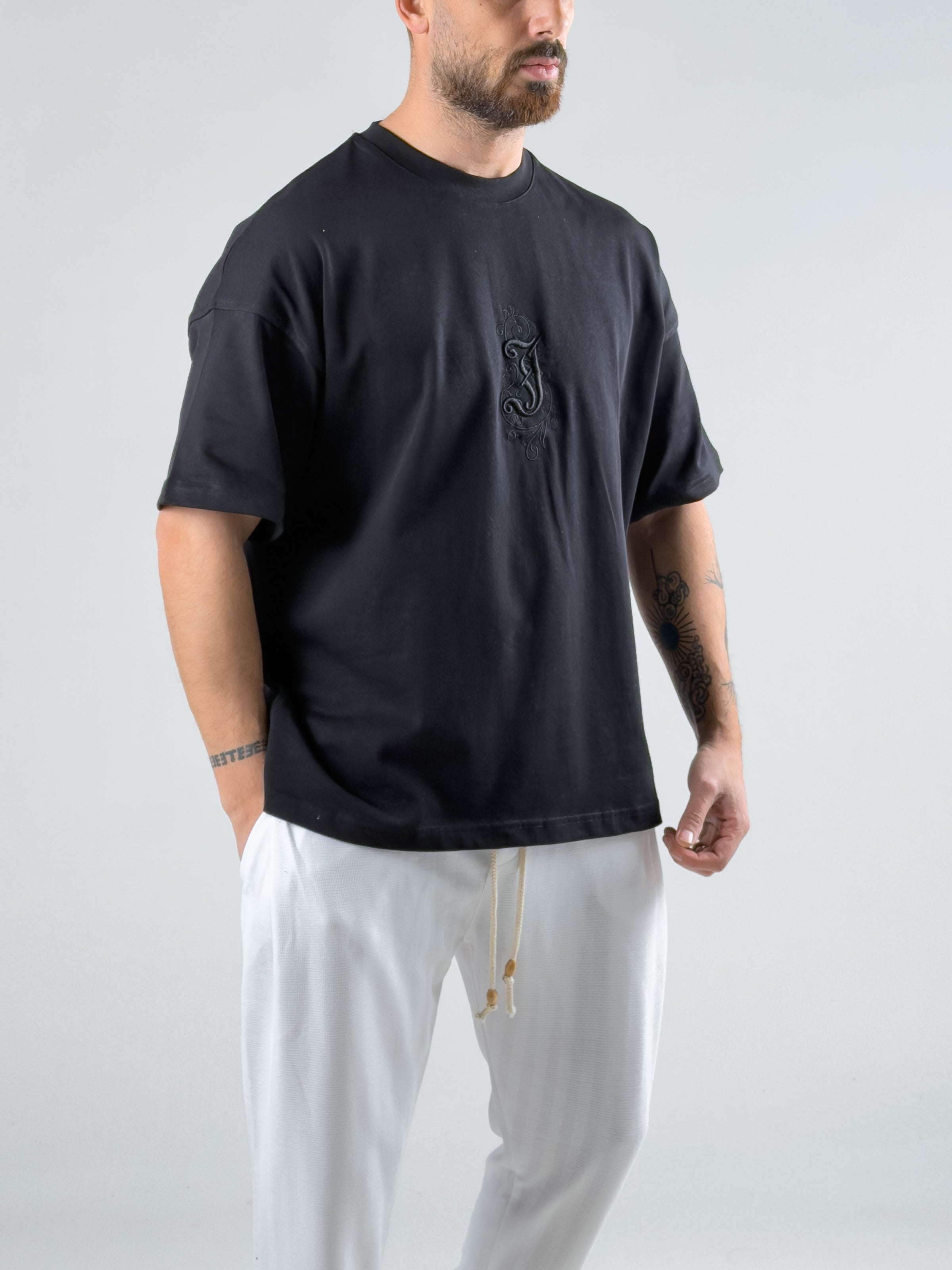 Tasarım Siyah Erkek T-Shirt COC3022