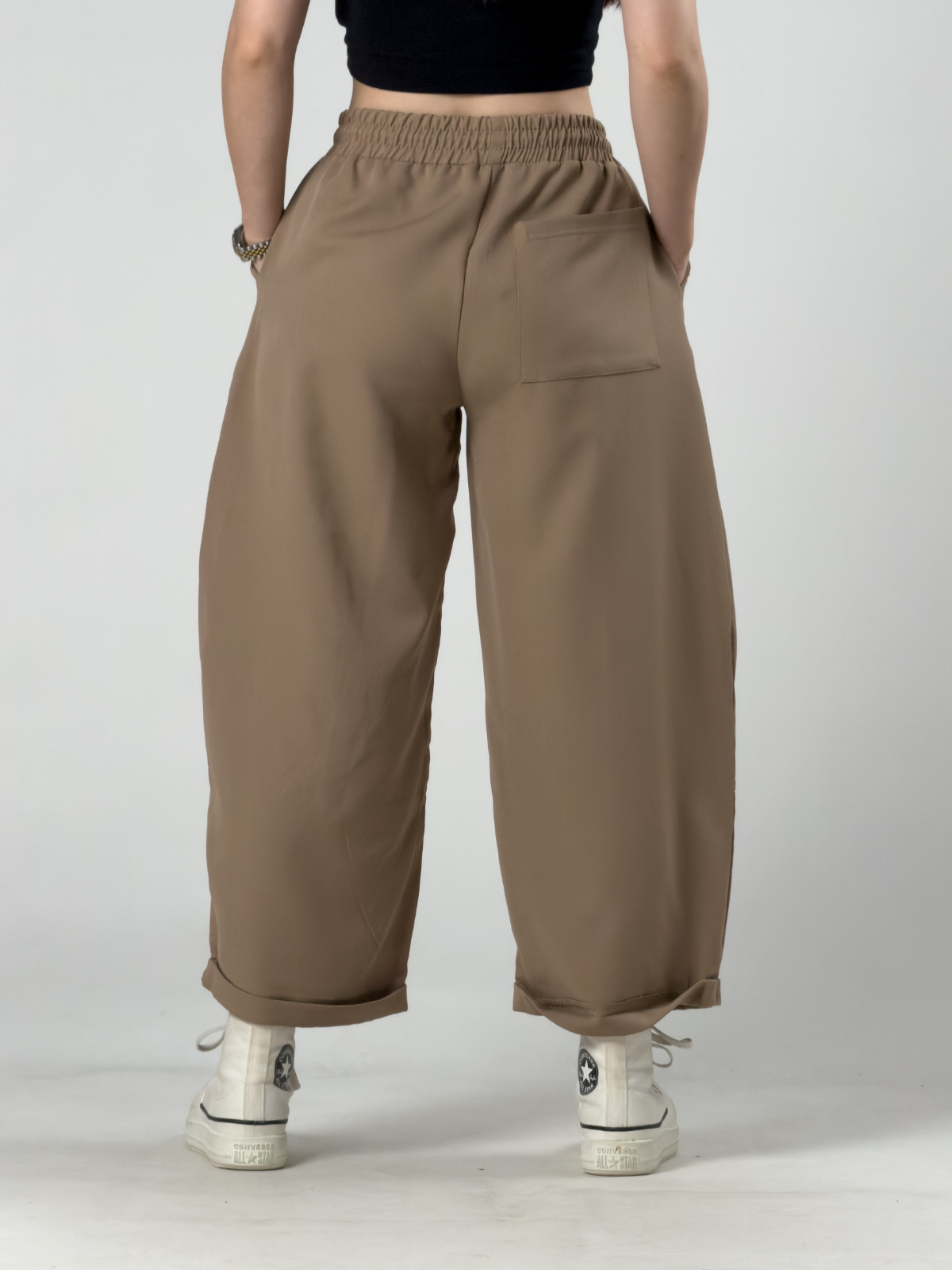 Tasarım Taba Dikiş Detaylı Kadın Baggy Pantolon COC3263