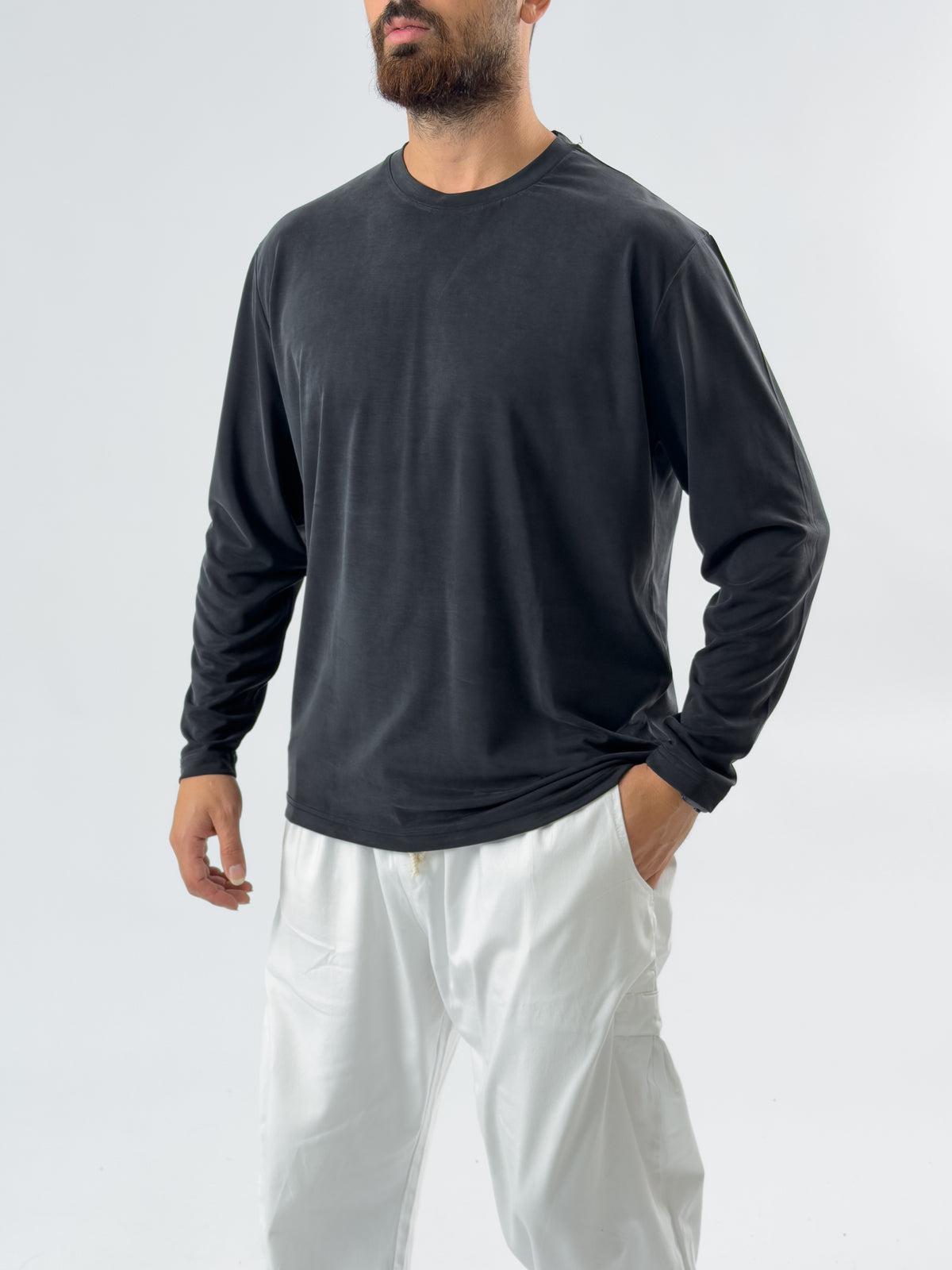 Tensel Basic Antrasit Erkek Sweatshirt COC3469