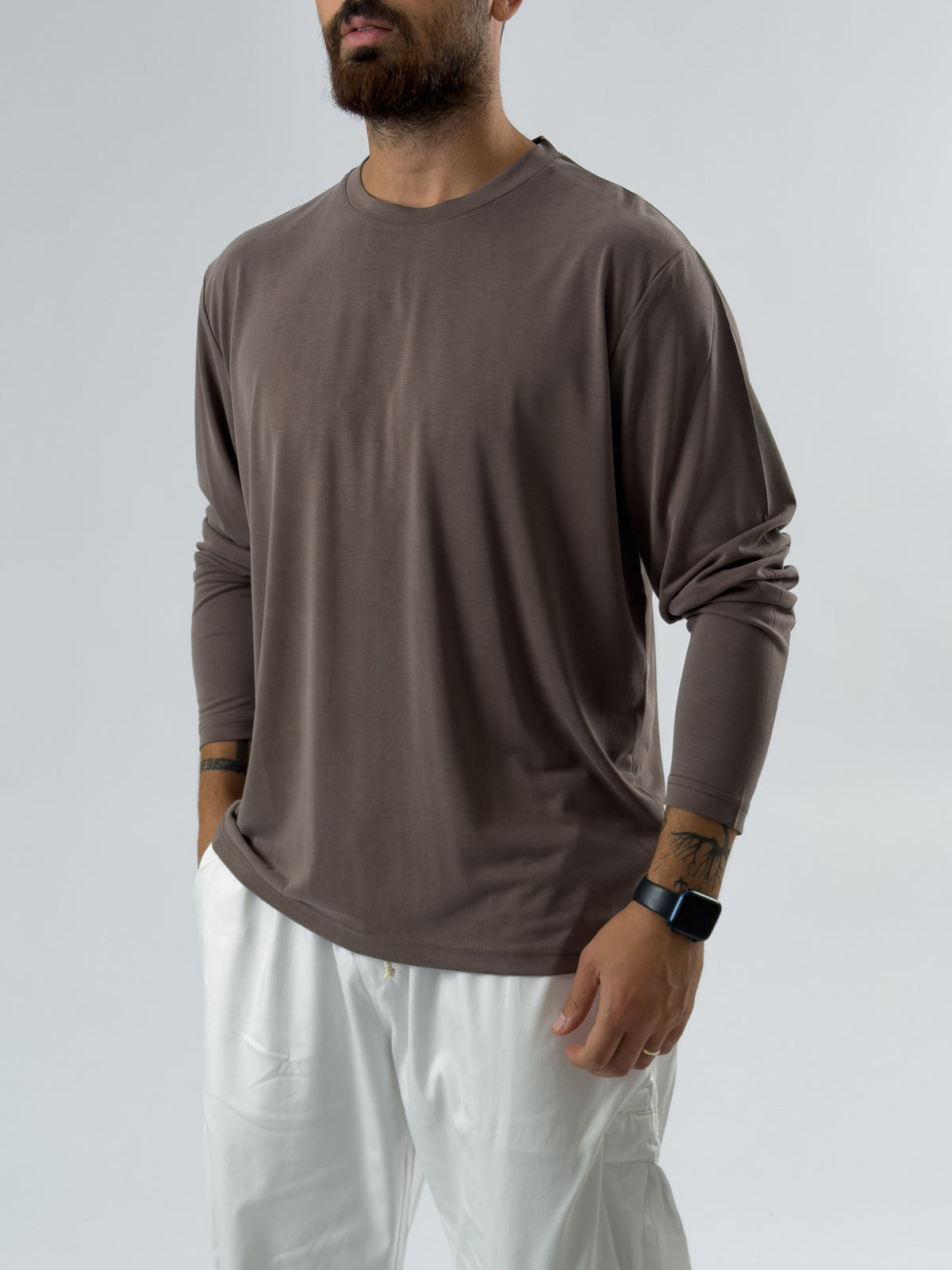 Tensel Basic Kahverengi Erkek Sweatshirt COC3470