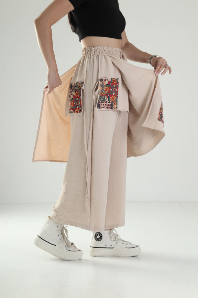 Tokyo Tasarım Salopet Bej Pantolon COC1295