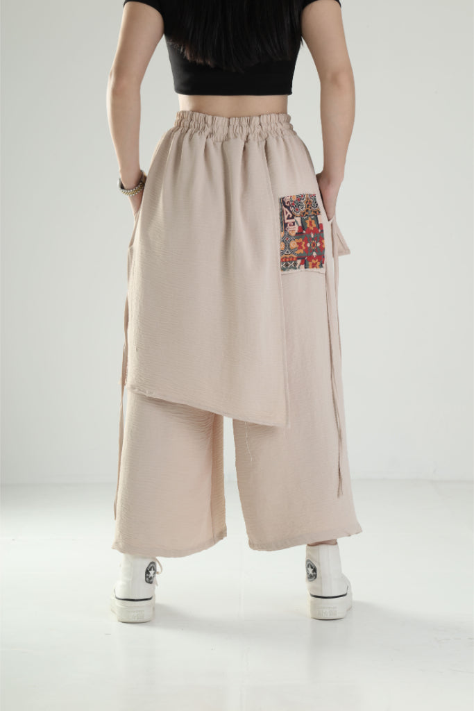 Tokyo Tasarım Salopet Bej Pantolon COC1295