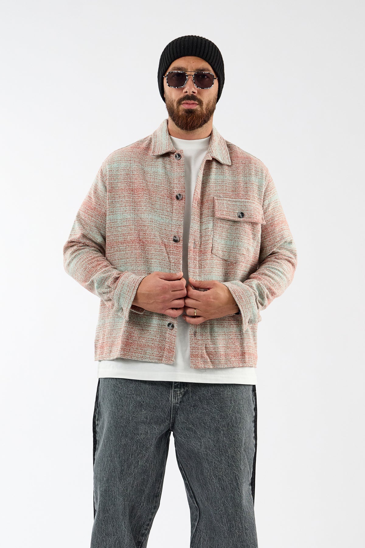Toscana Pamuk Yün Dokulu Erkek Overshirt COC3733