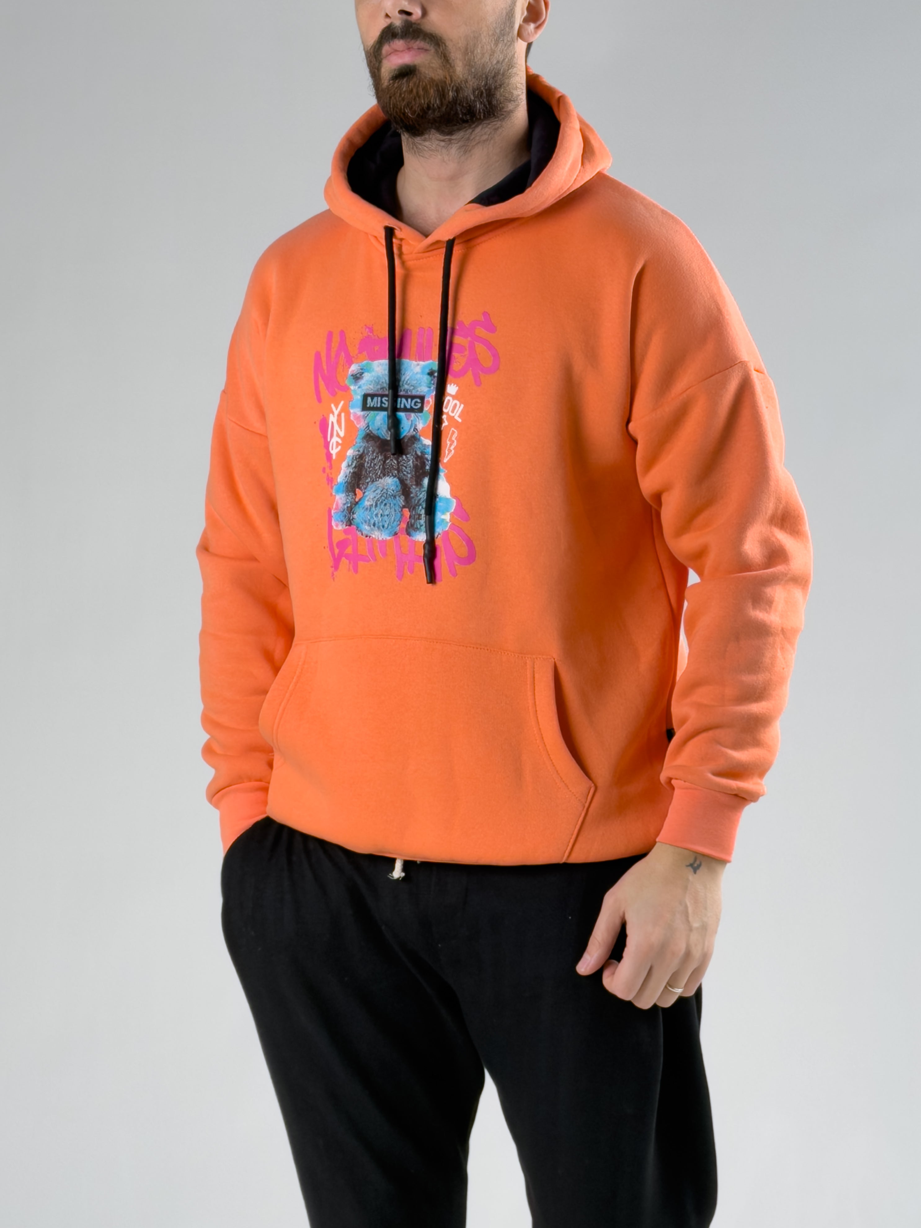 Turuncu Şardonlu Missing Erkek Sweat COCK0065