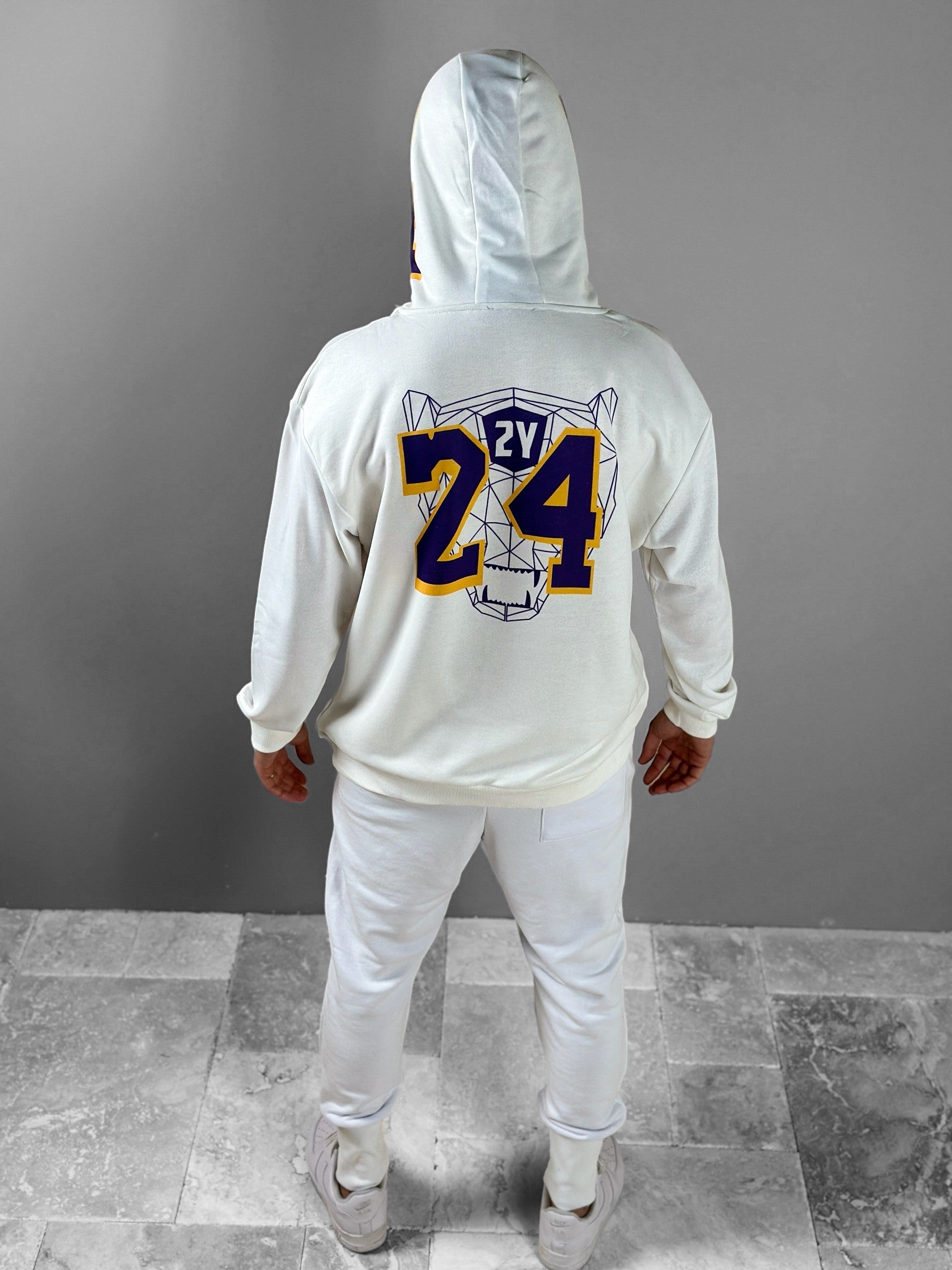 Üç İplik Beyaz Taraftar Hoodie COC1824