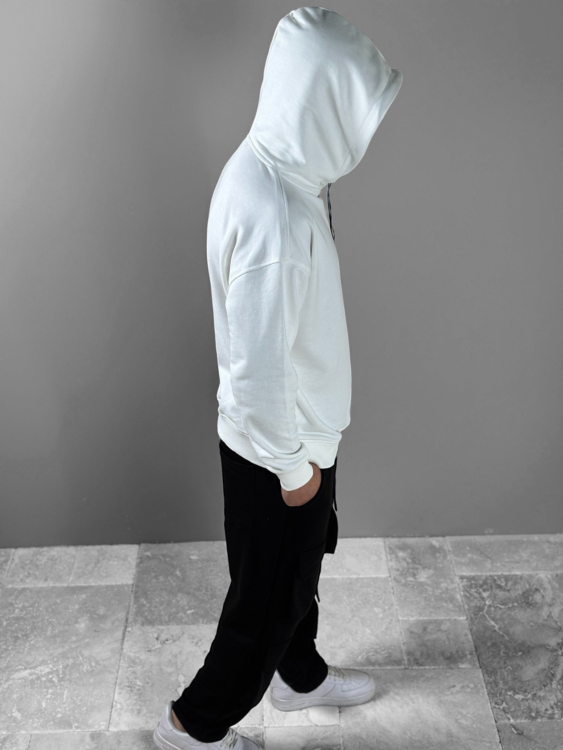 Üç İplik Beyaz Thomas Hoodie COC1825