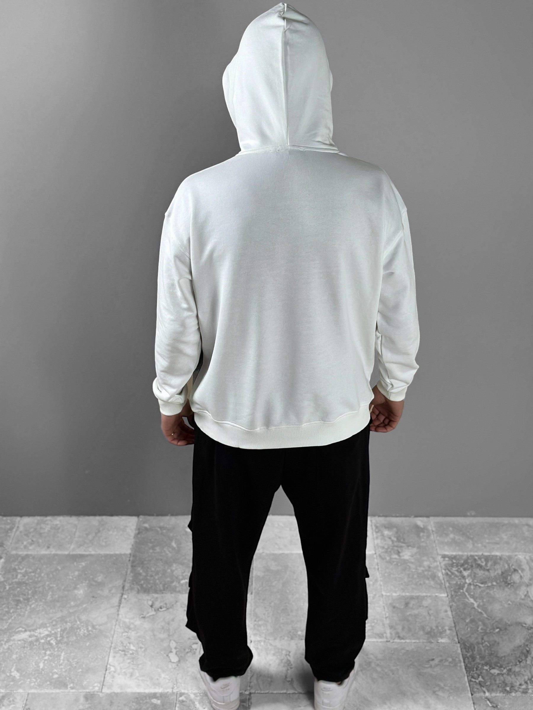 Üç İplik Beyaz Thomas Hoodie COC1825