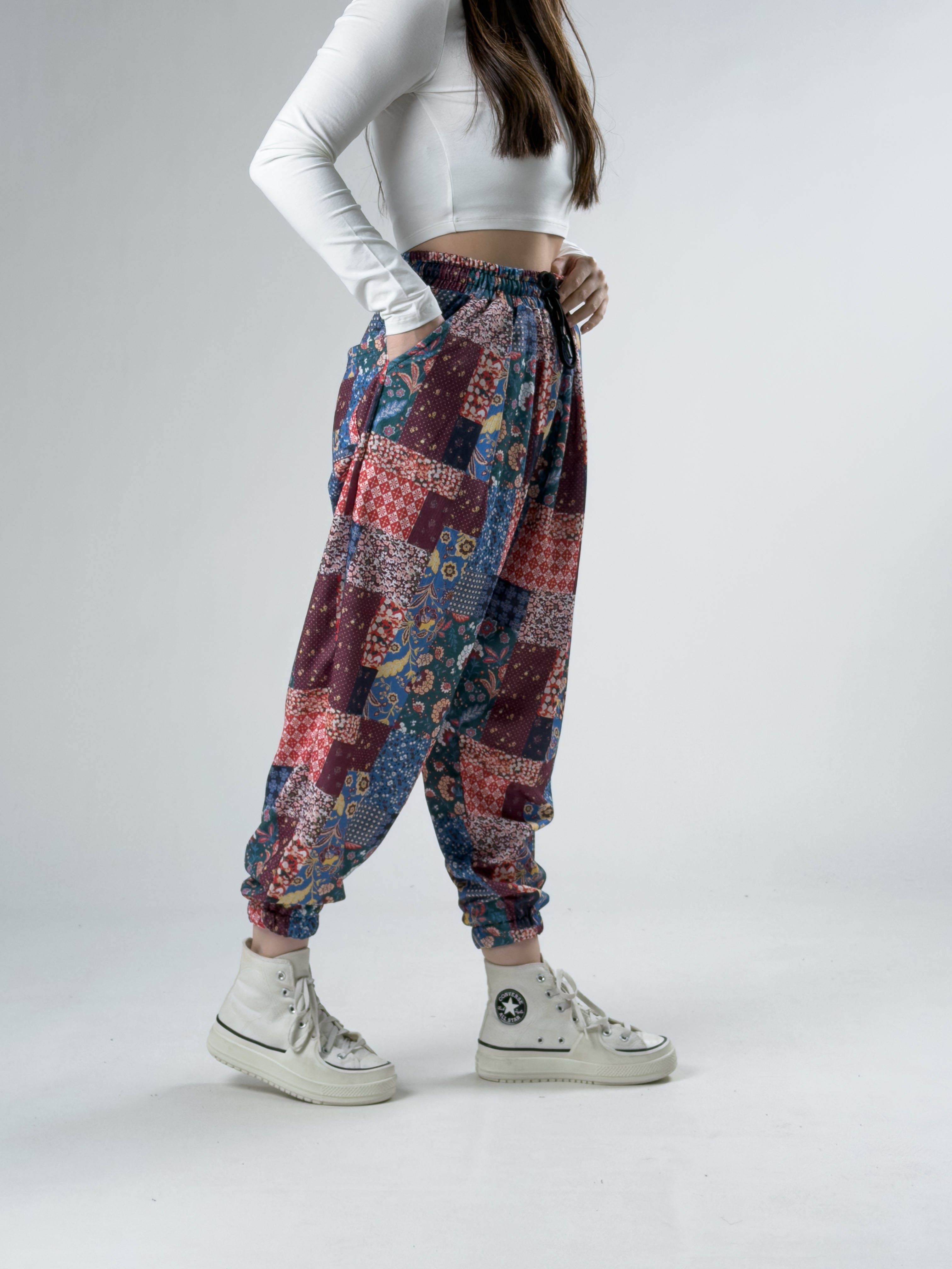 Yama Desenli Kadın Jogger Pantolon COC2925