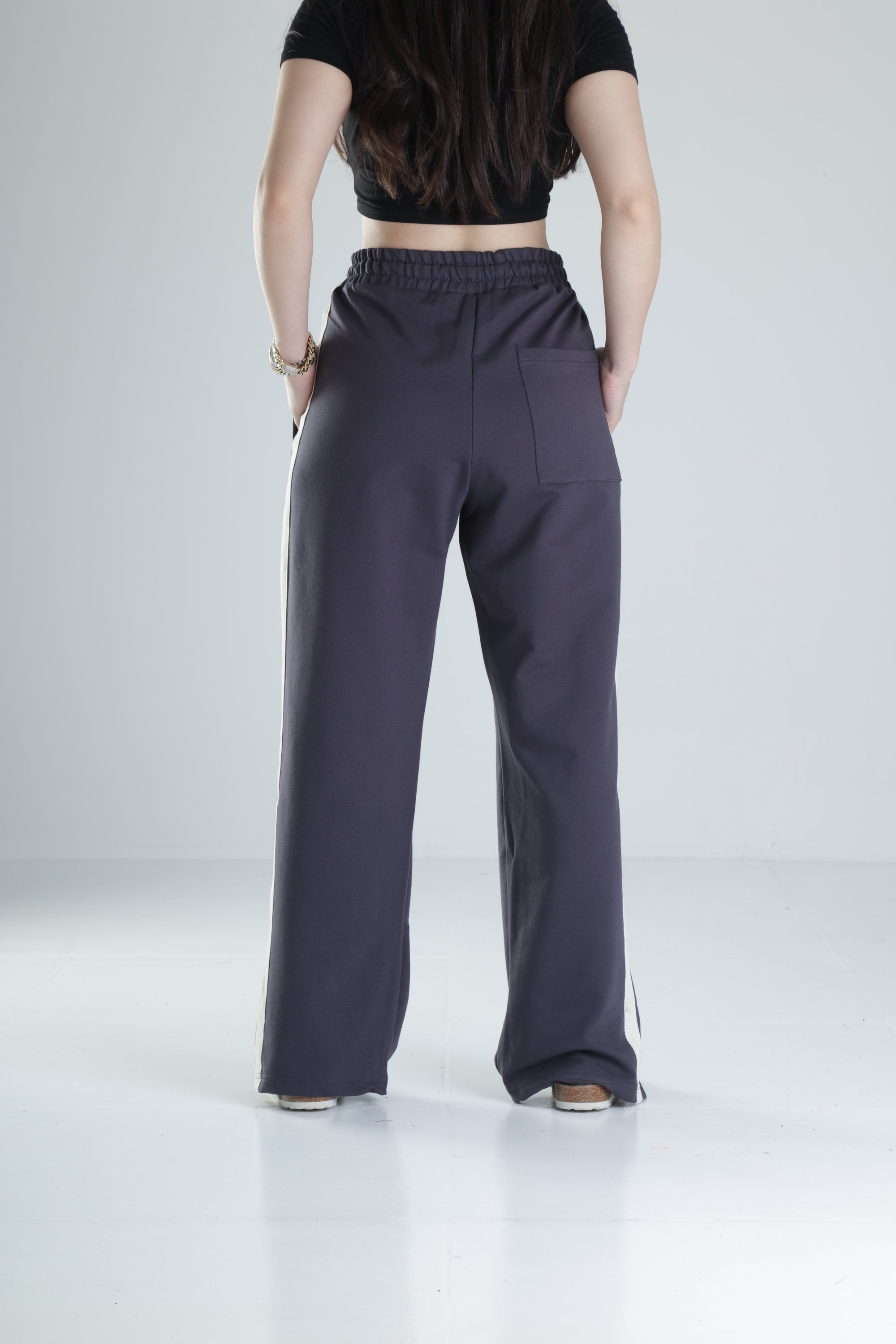 Yan Şerit Detaylı Füme Oversize Eşofman COC1323