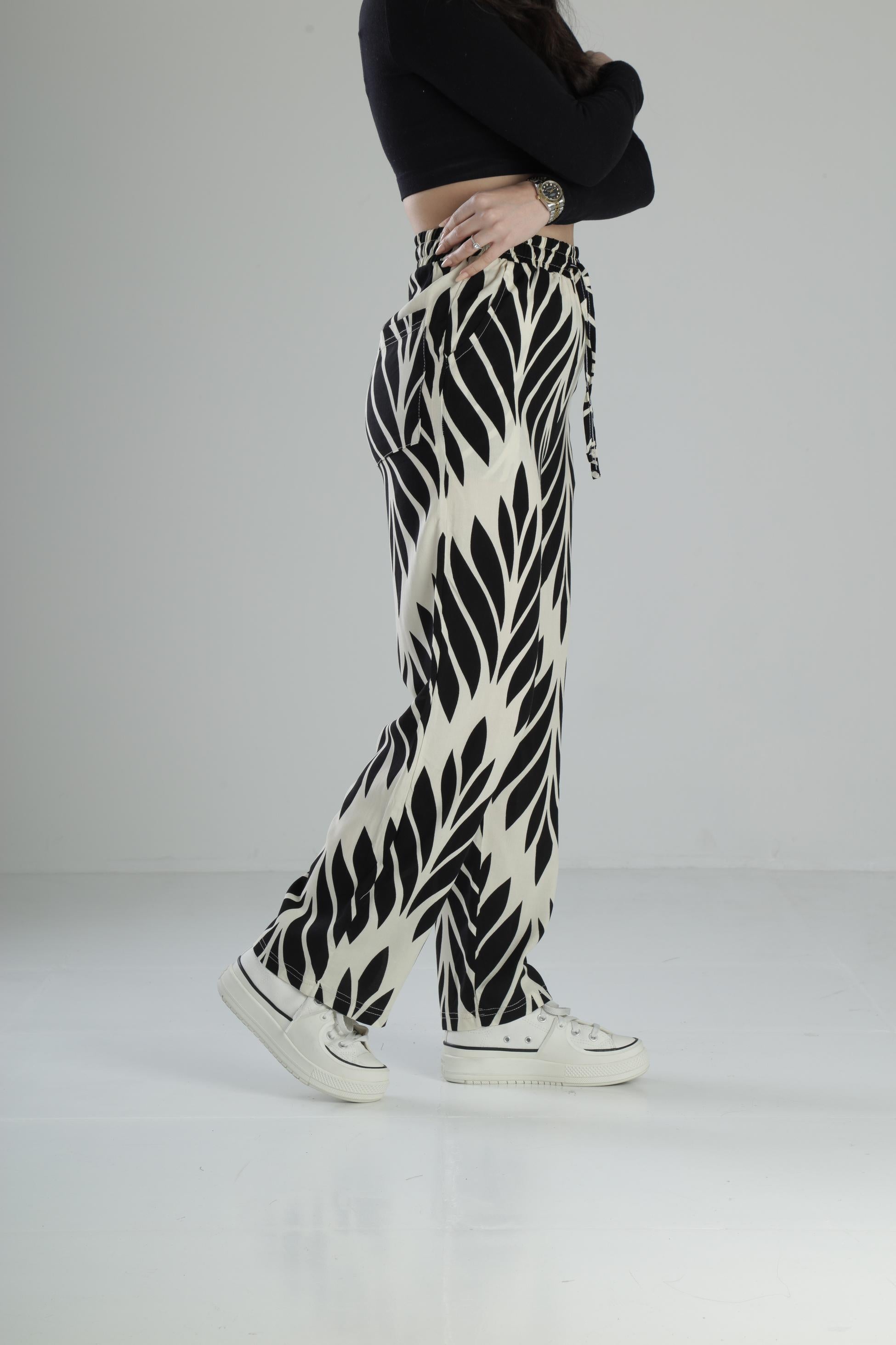Yaprak Desenli Baggy Pantolon COC1833