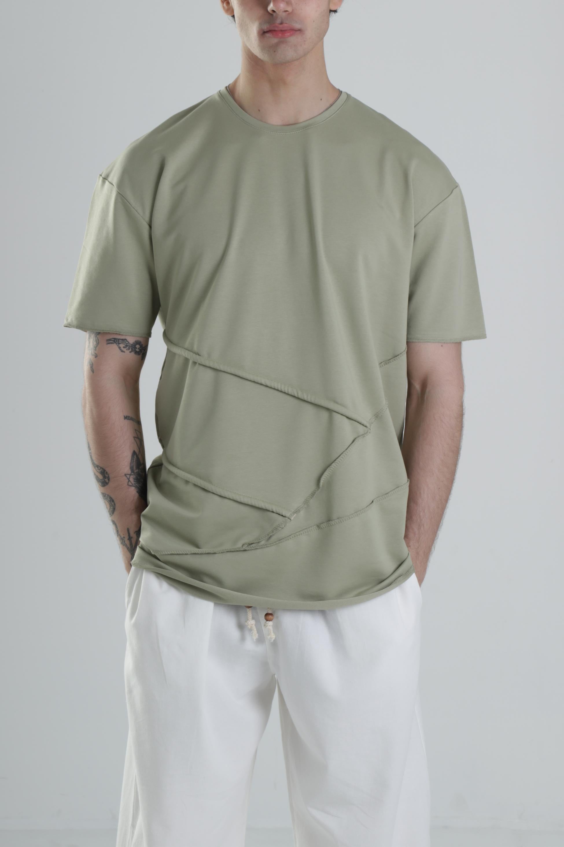 Yeşil Halat Detaylı Tasarım T-Shirt COC1849
