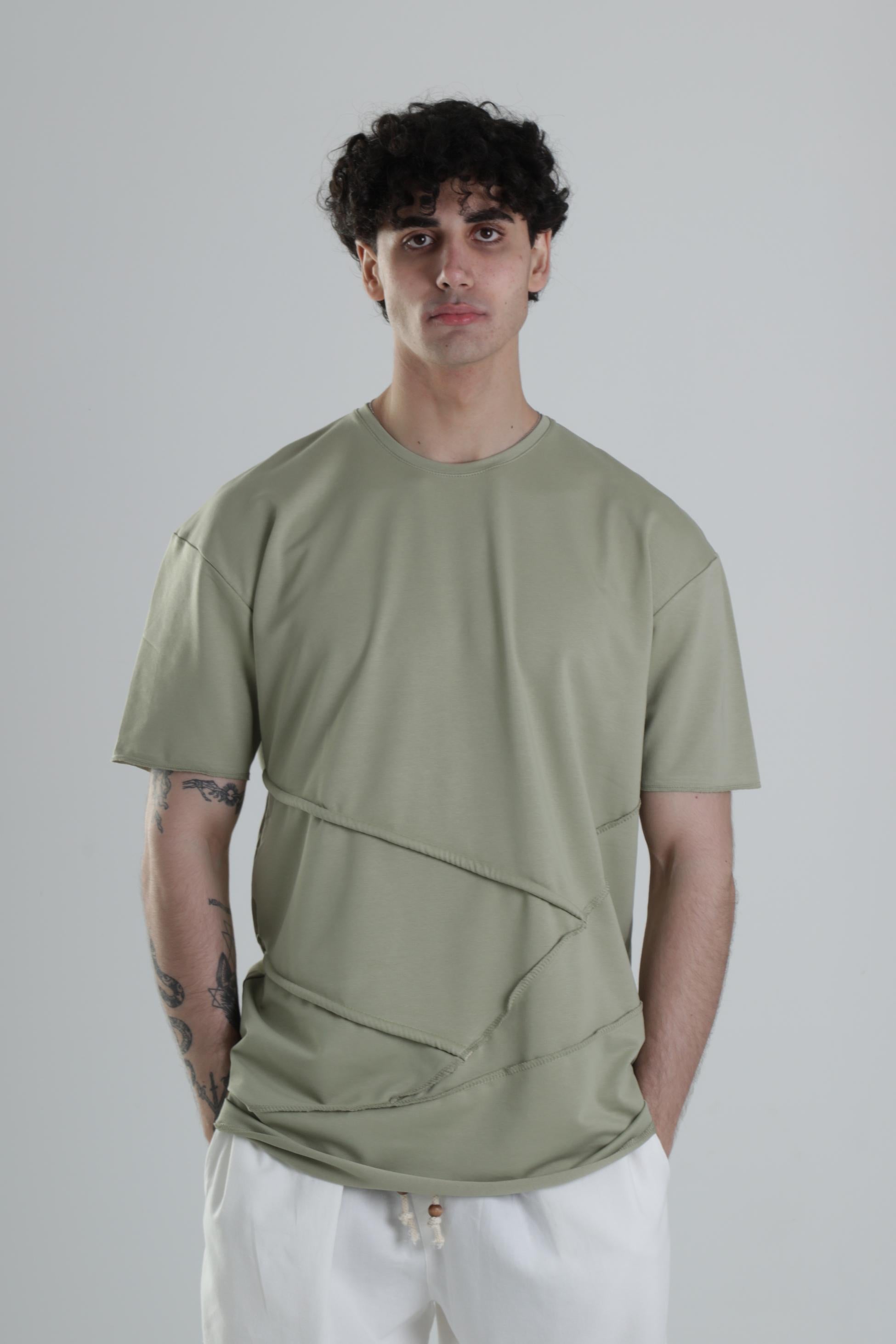 Yeşil Halat Detaylı Tasarım T-Shirt COC1849