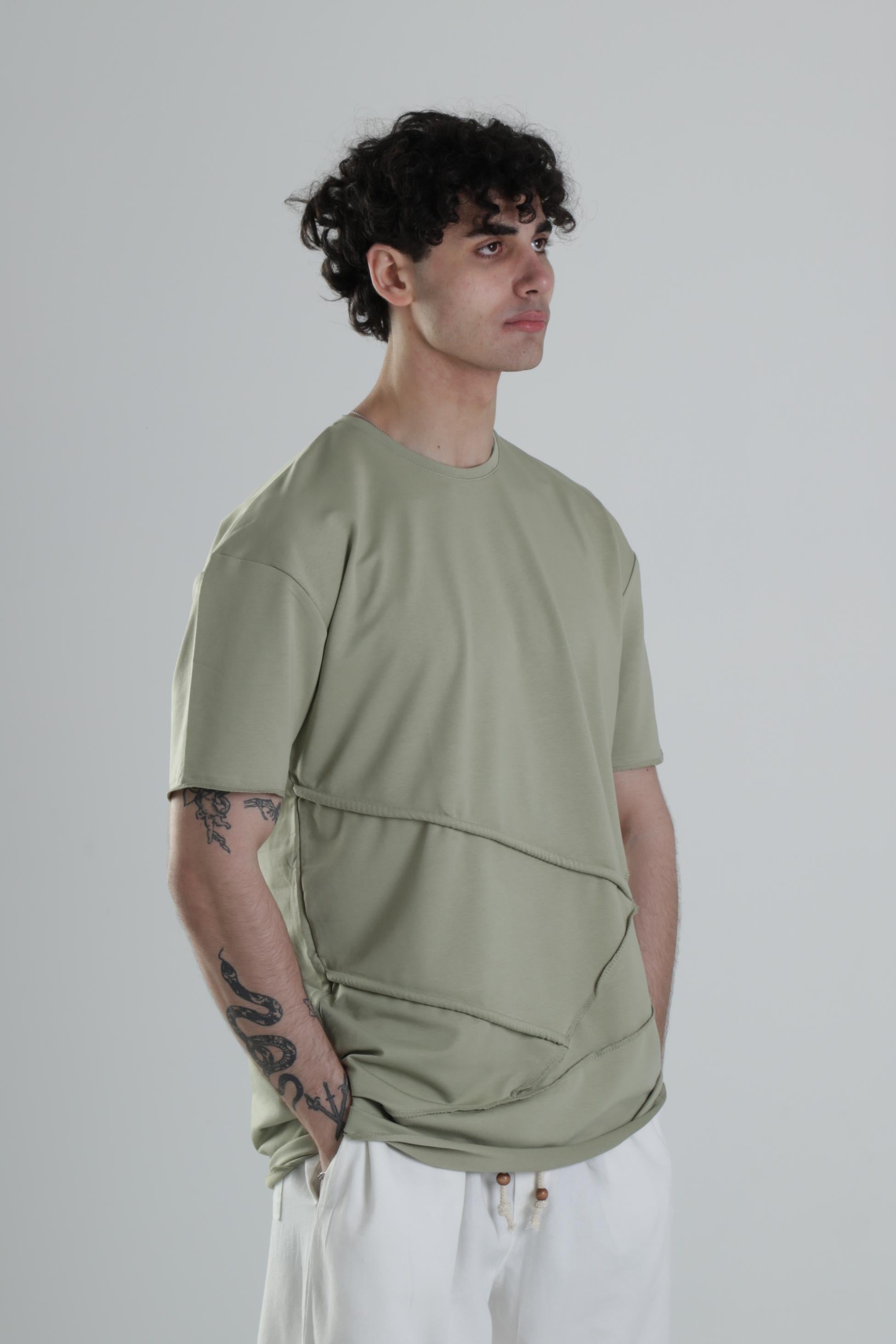 Yeşil Halat Detaylı Tasarım T-Shirt COC1849