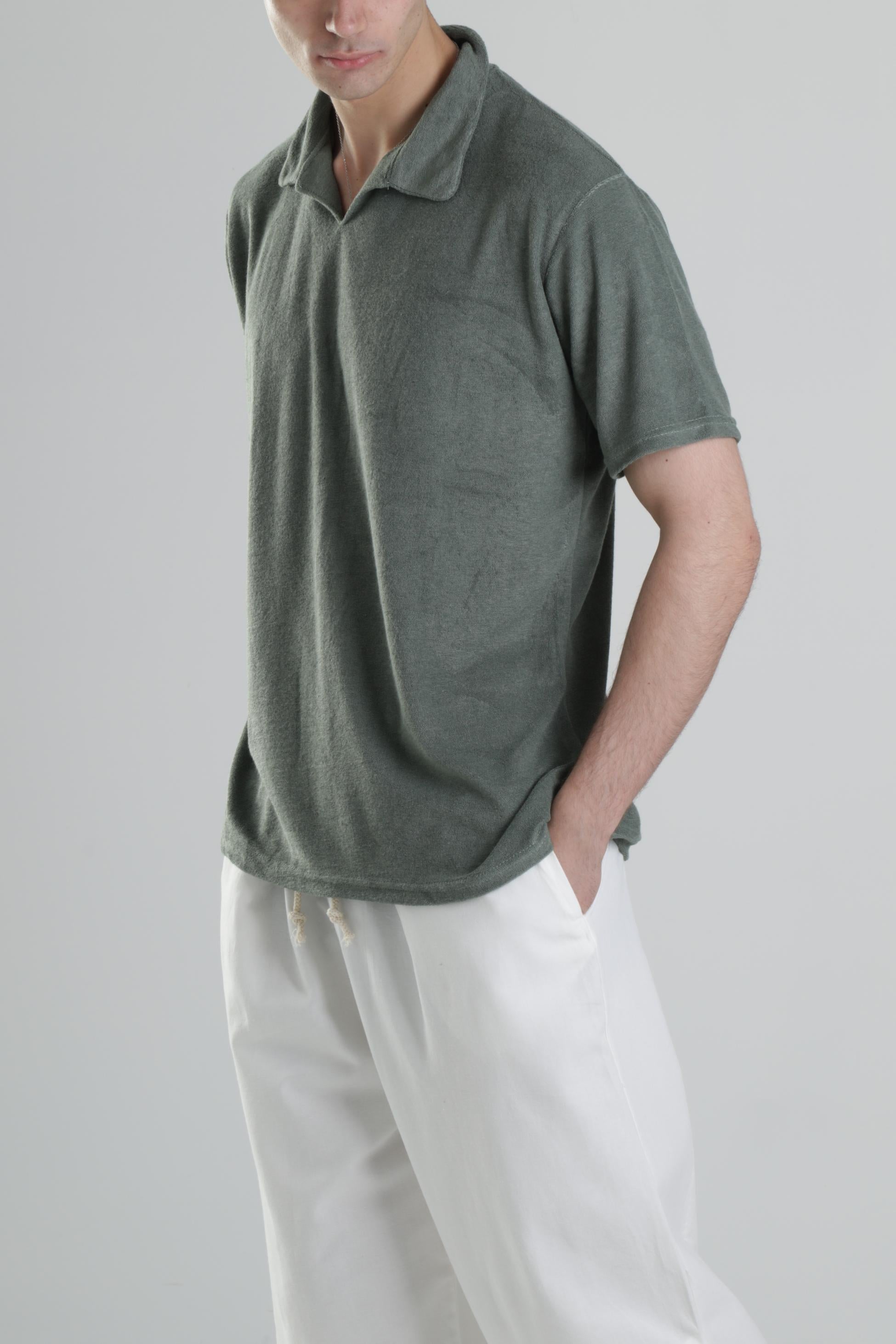 Yeşil V Yaka T-Shirt COC1857