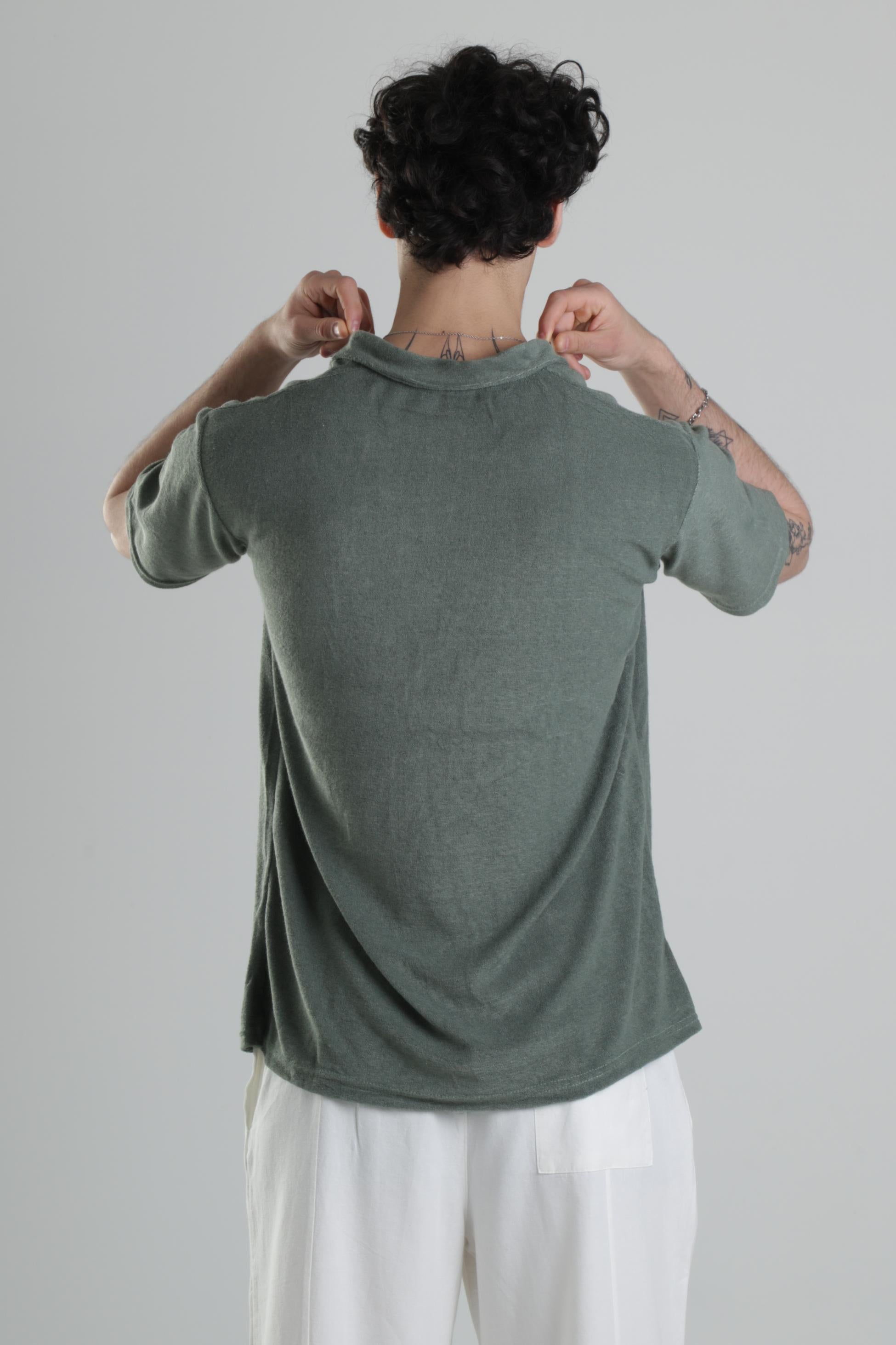 Yeşil V Yaka T-Shirt COC1857