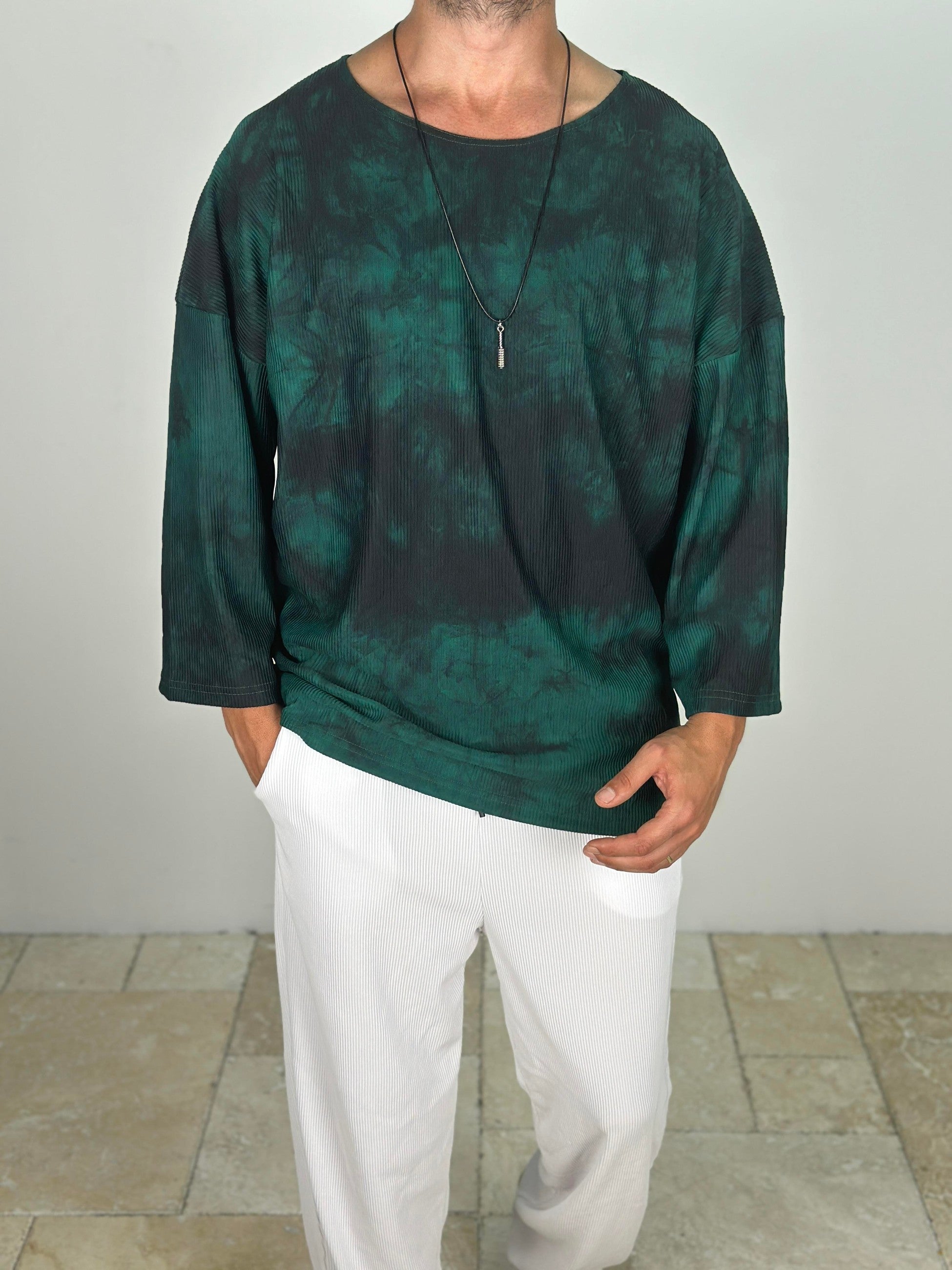Yeşil Batik Fakir Kol T-Shirt COC1859
