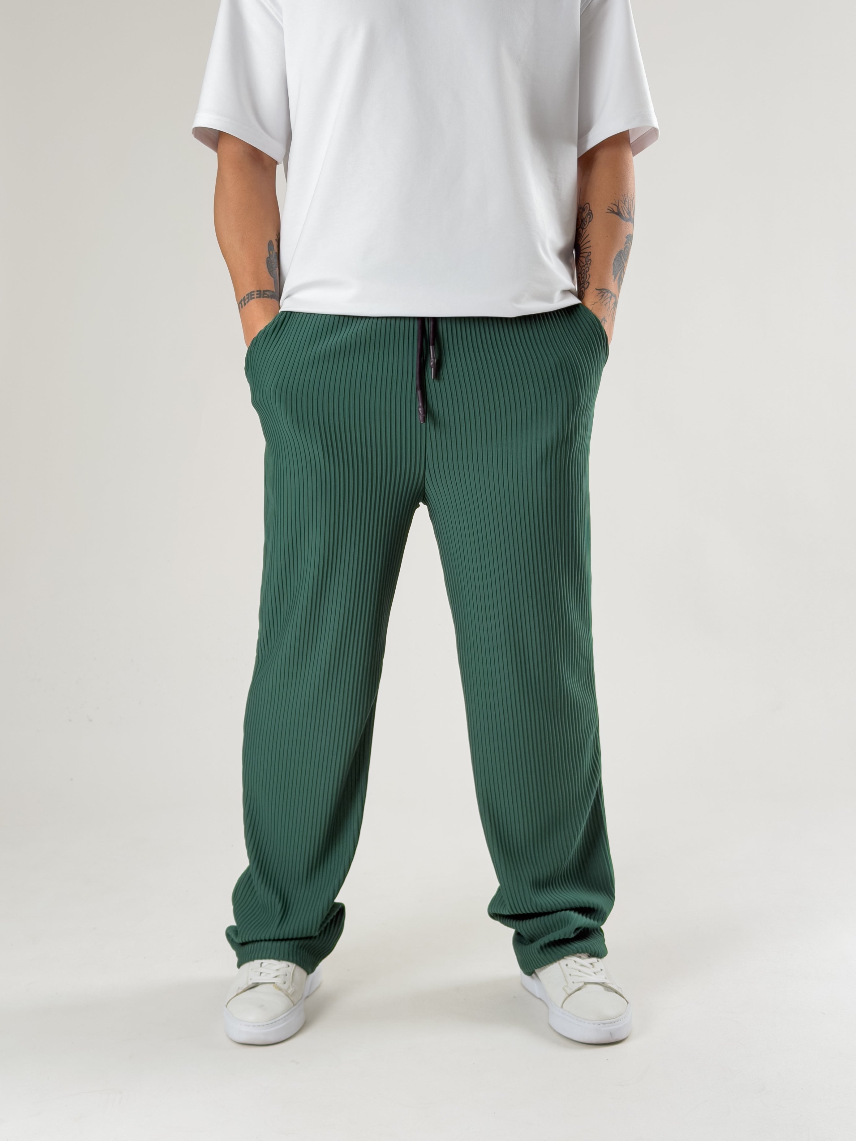 Yeşil Fitilli Erkek Baggy Pantolon COC2720