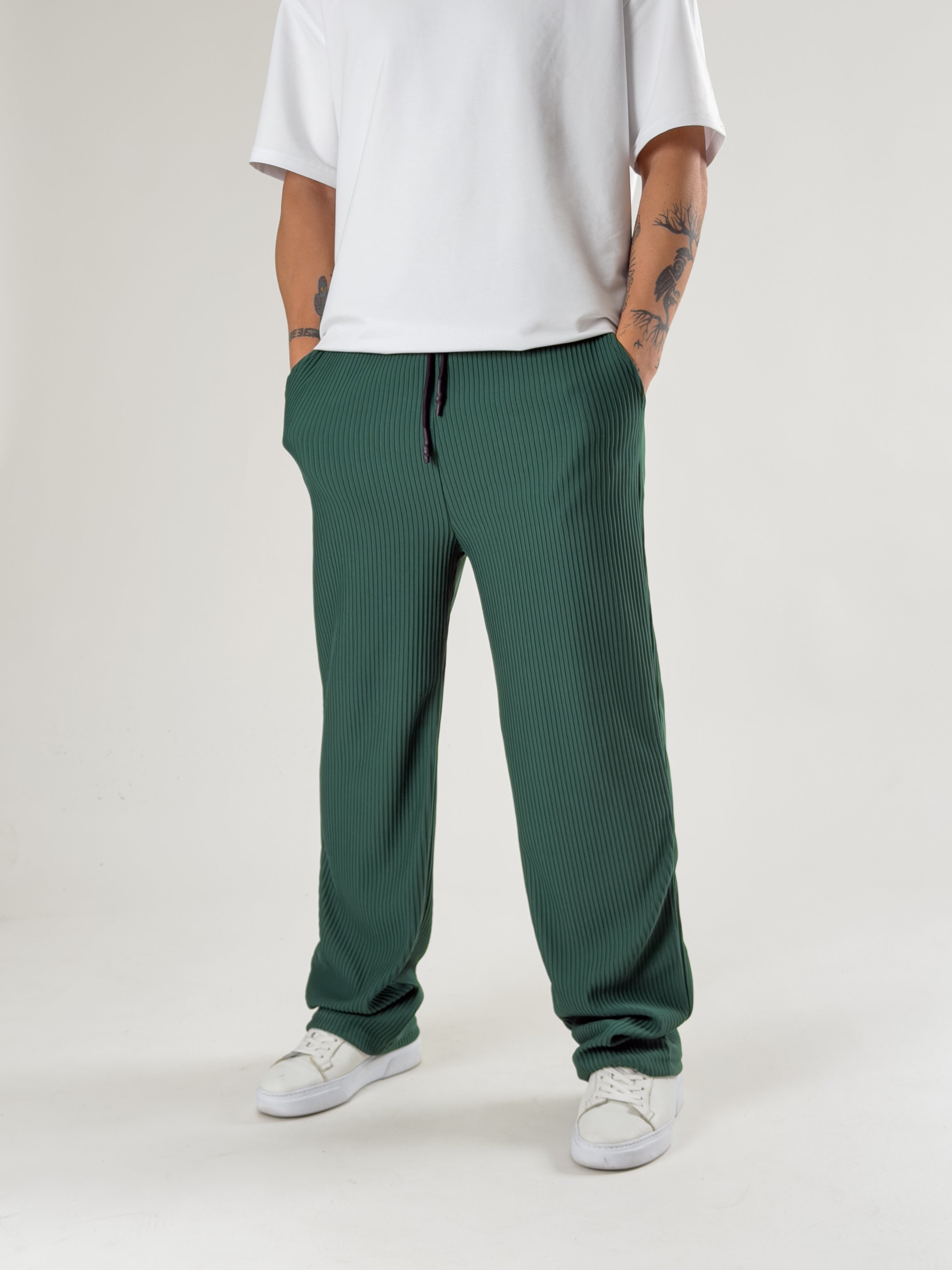 Yeşil Fitilli Erkek Baggy Pantolon COC2720
