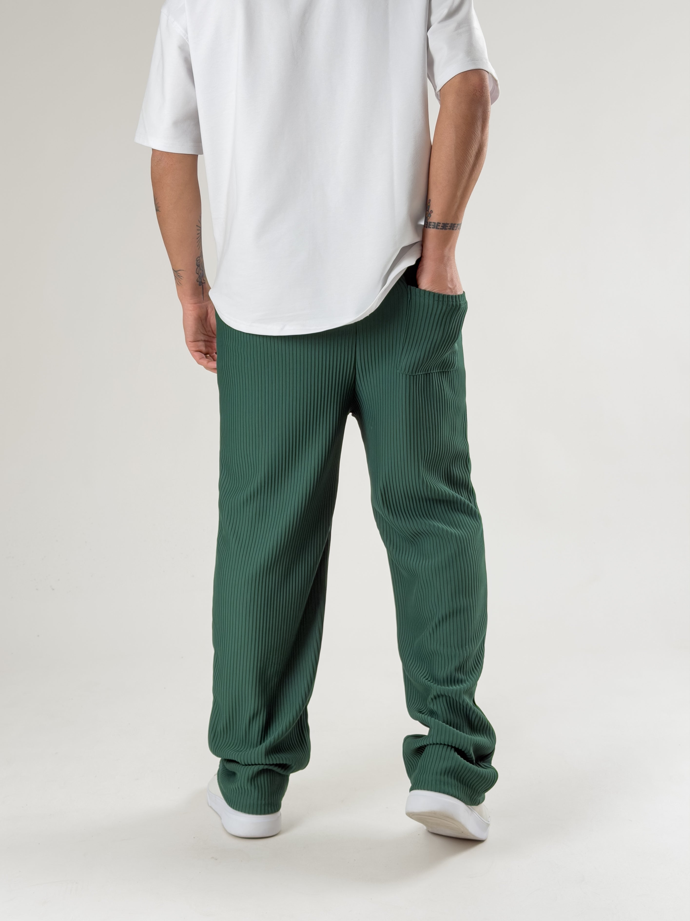 Yeşil Fitilli Erkek Baggy Pantolon COC2720