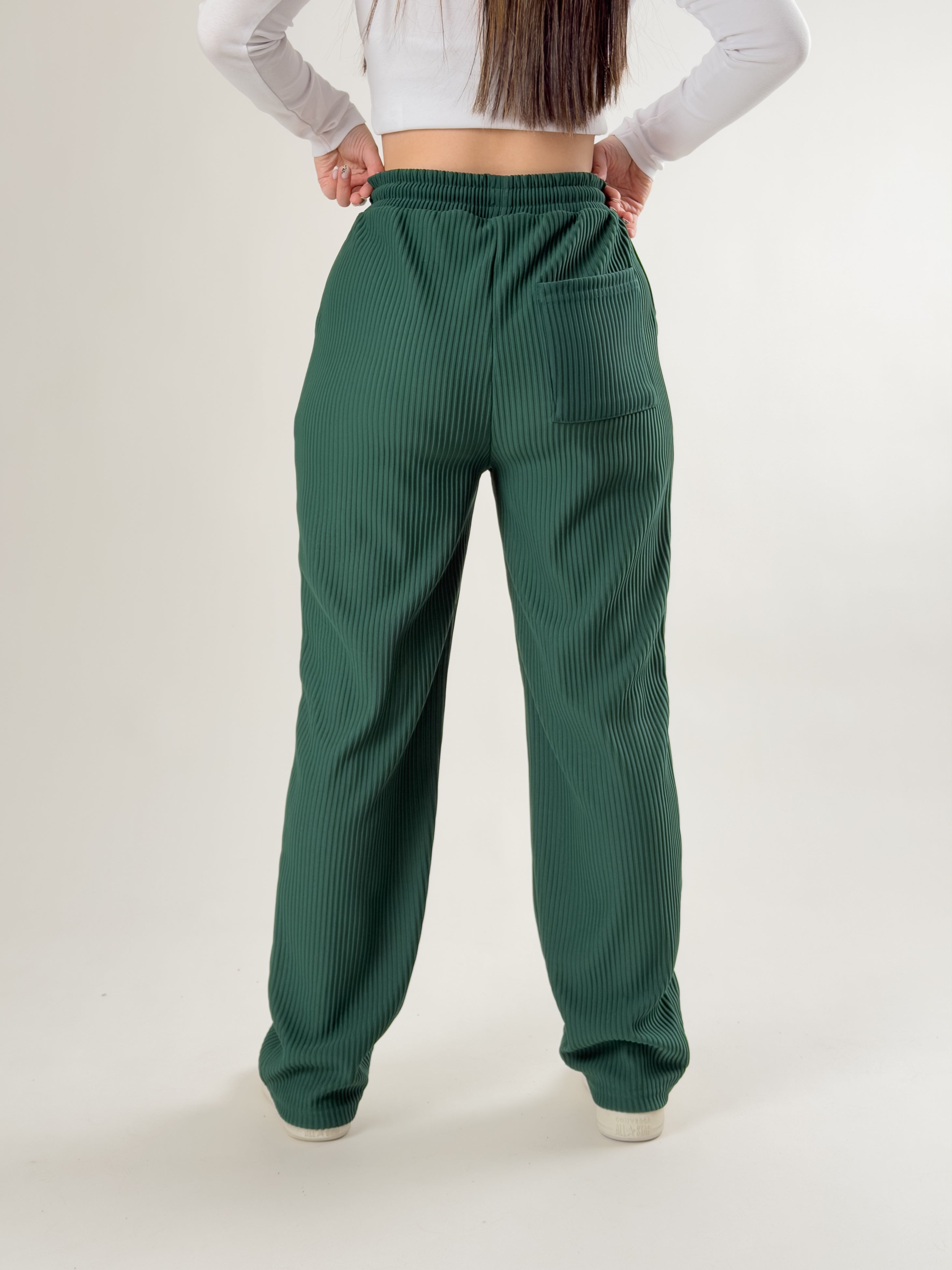 Yeşil Fitilli Kadın Baggy Pantolon COC2693